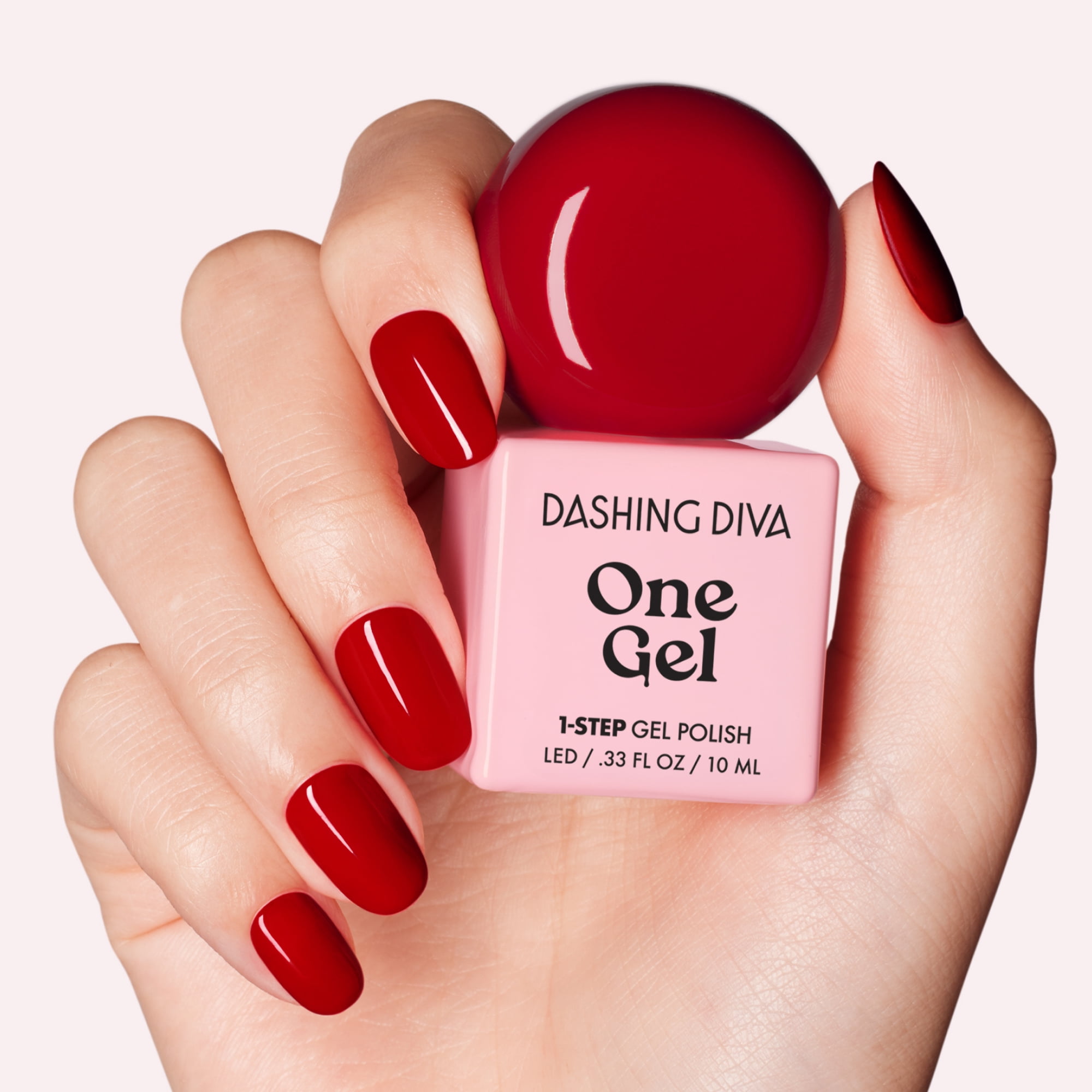 Dashing Diva ONE GEL COLOR Gel Nail Polish, Long-lasting Professional High-shine Finish (Red, 0.34 fl oz) zvq6h