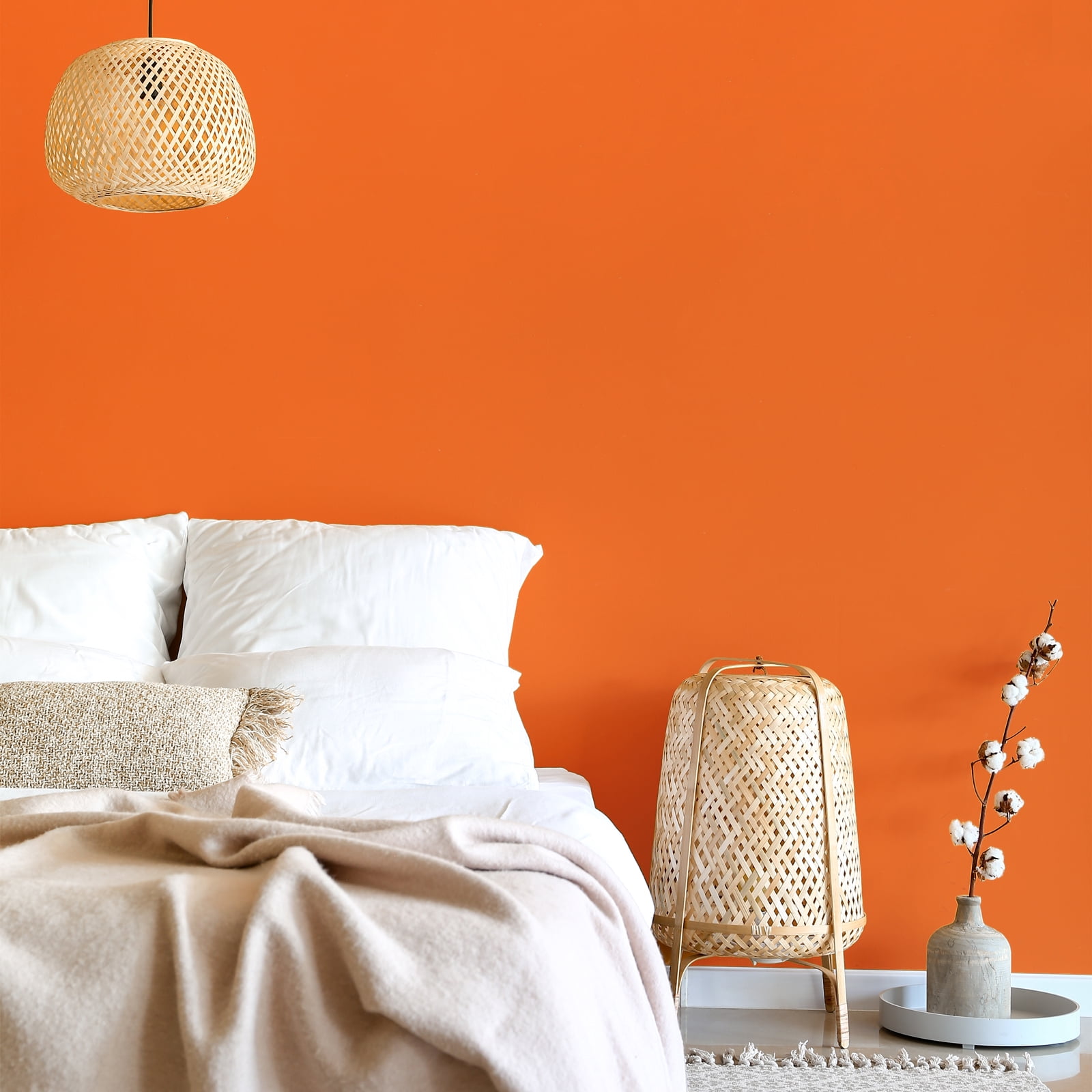 VEELIKE Peel and Stick Orange Wallpaper, Waterproof Removable Vinyl Contact Paper for Kitchen Cabinets and Furniture (Orange, 15.7 in x 118 in) yxu8y