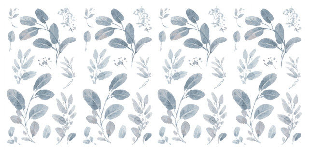 RoomMates Lisa Audit Dancing Leaves Peel And Stick Wall Decals (Blue, 48 Count) 3ozvw