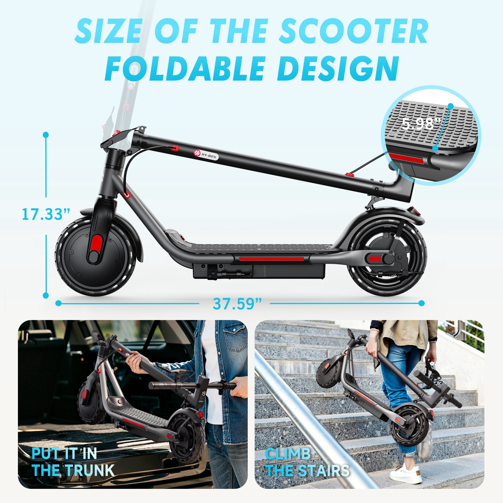 SISIGAD Electric Scooter for Adults, Foldable Commuter Scooter with 500W Motor, 19 MPH Max Speed (Green, 8.5 in) 4tsbn