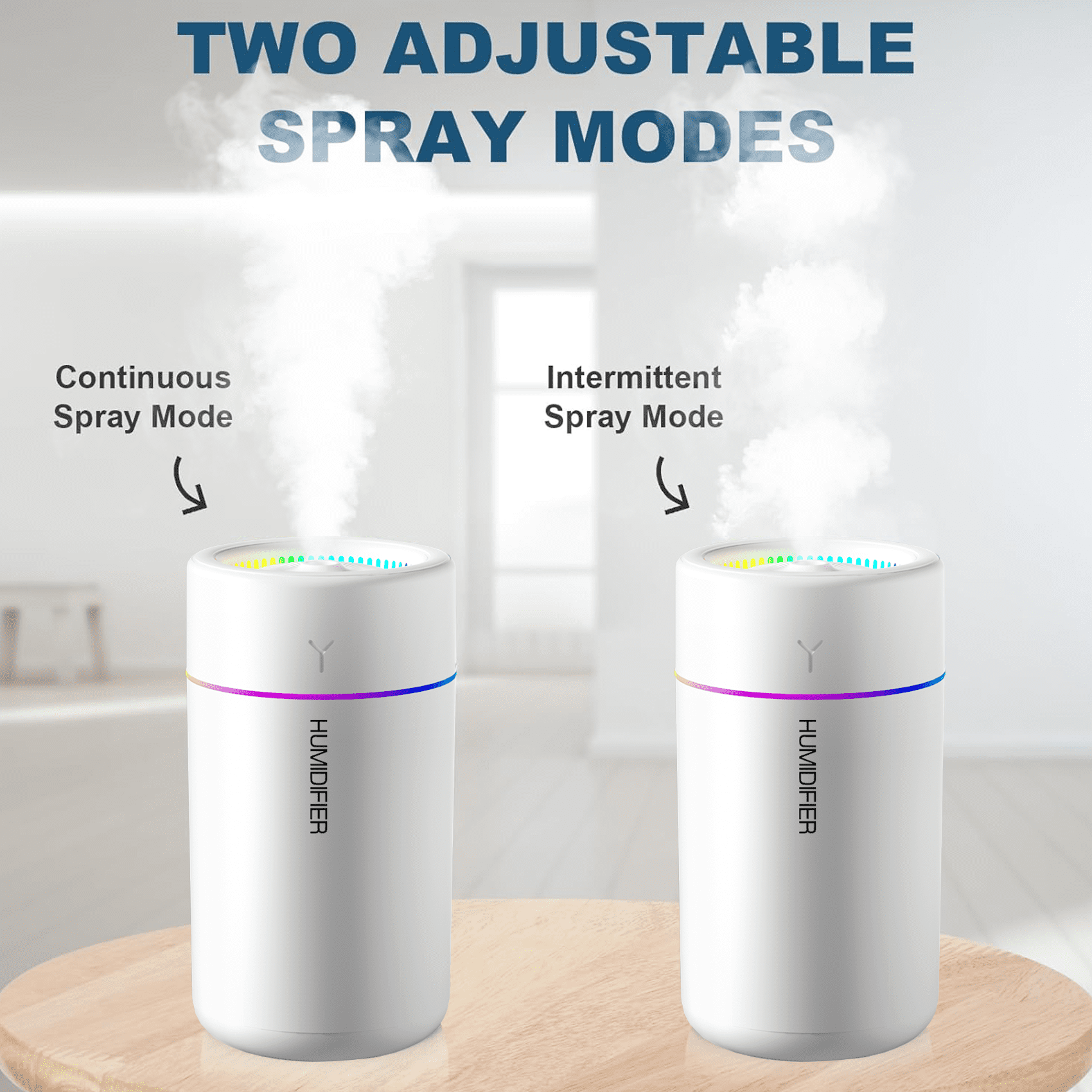 JIANIYA Mini Ultrasonic Humidifier, Portable Desktop Personal Mist Maker for Office and Bedroom (White, 10 fl oz) sq02p