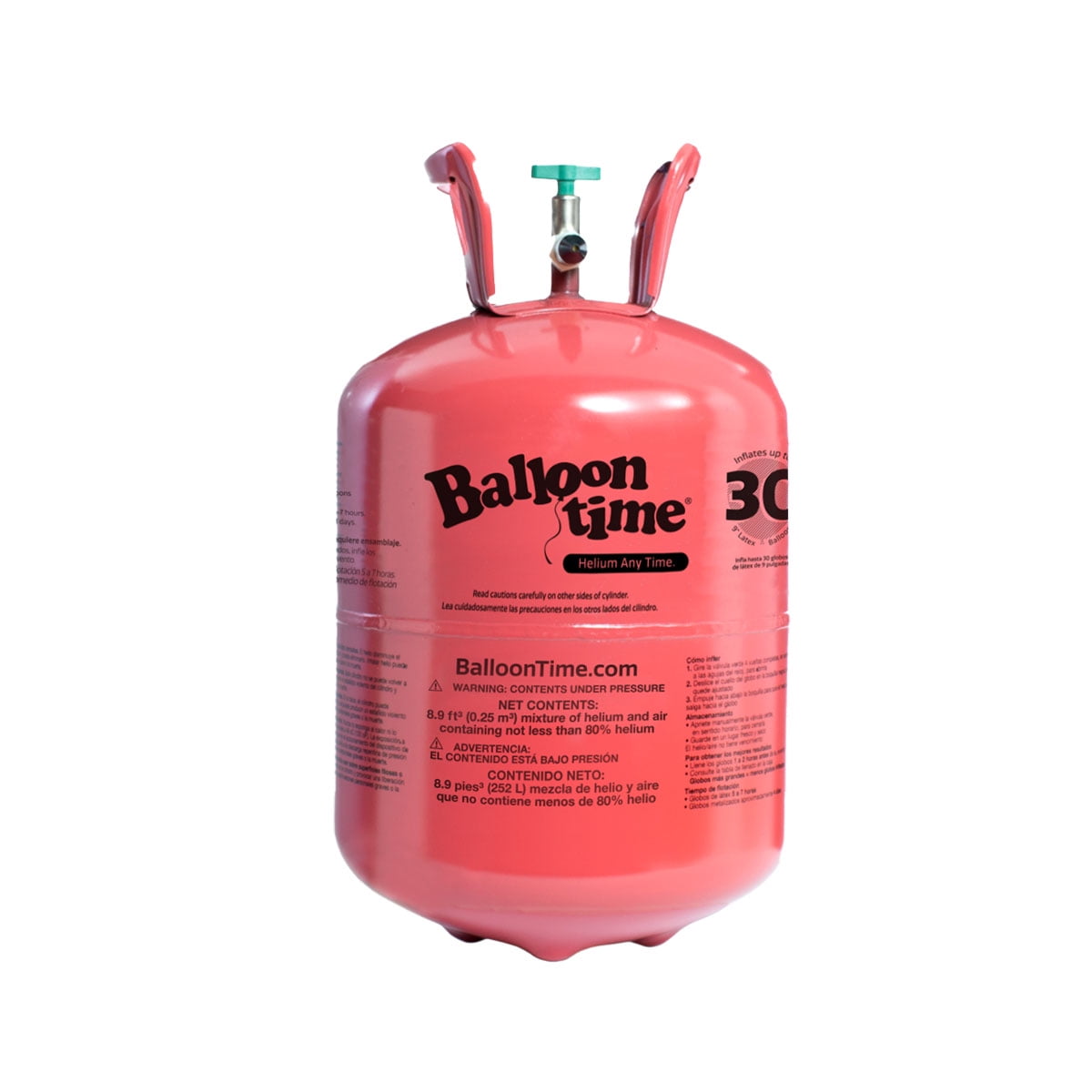 Balloon Time Helium Tank Kit for Party Decorations with Ribbons and Balloons (Medium, 8.9 cu ft) 6ayji