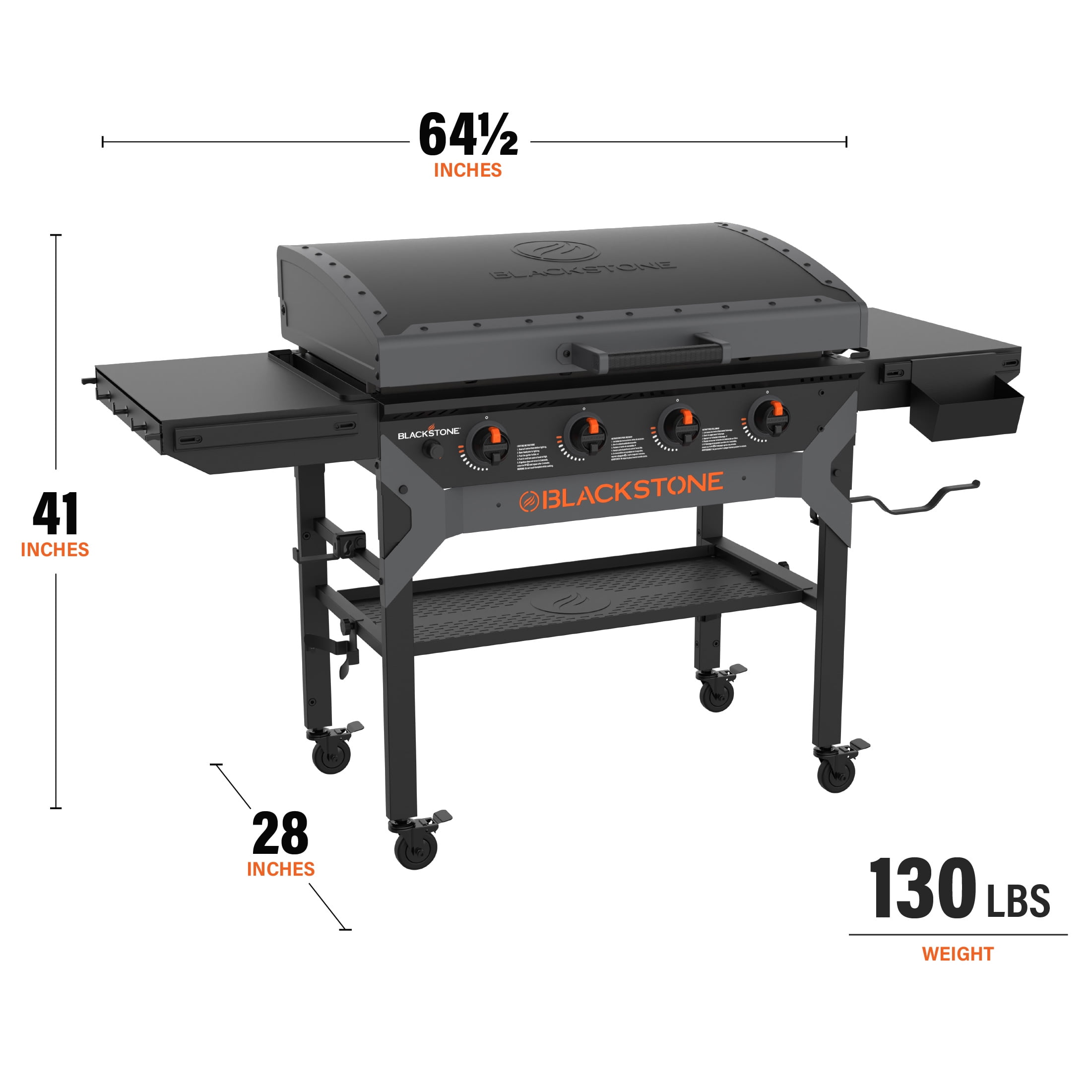 Blackstone Iron Forged 4-Burner Liquid Propane Outdoor Griddle with Hood (Black, 36 in) 46574