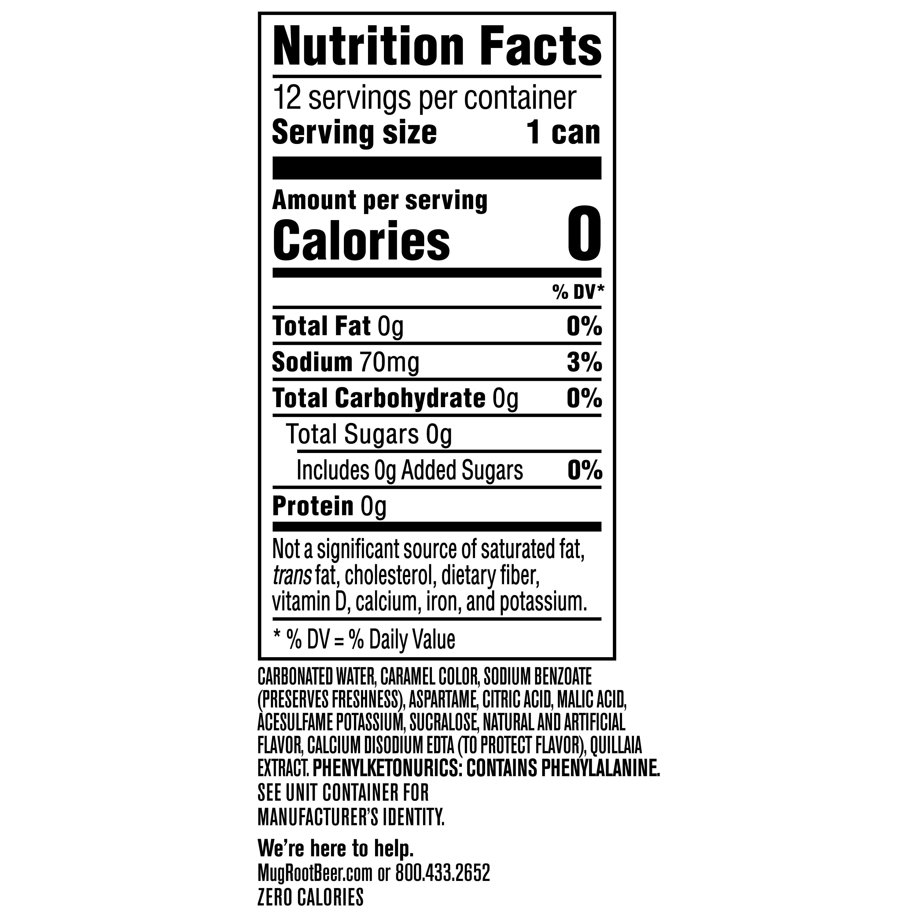 MUG Root Beer Zero Sugar Soda (12 fl oz, 12 Pack) nvd6l