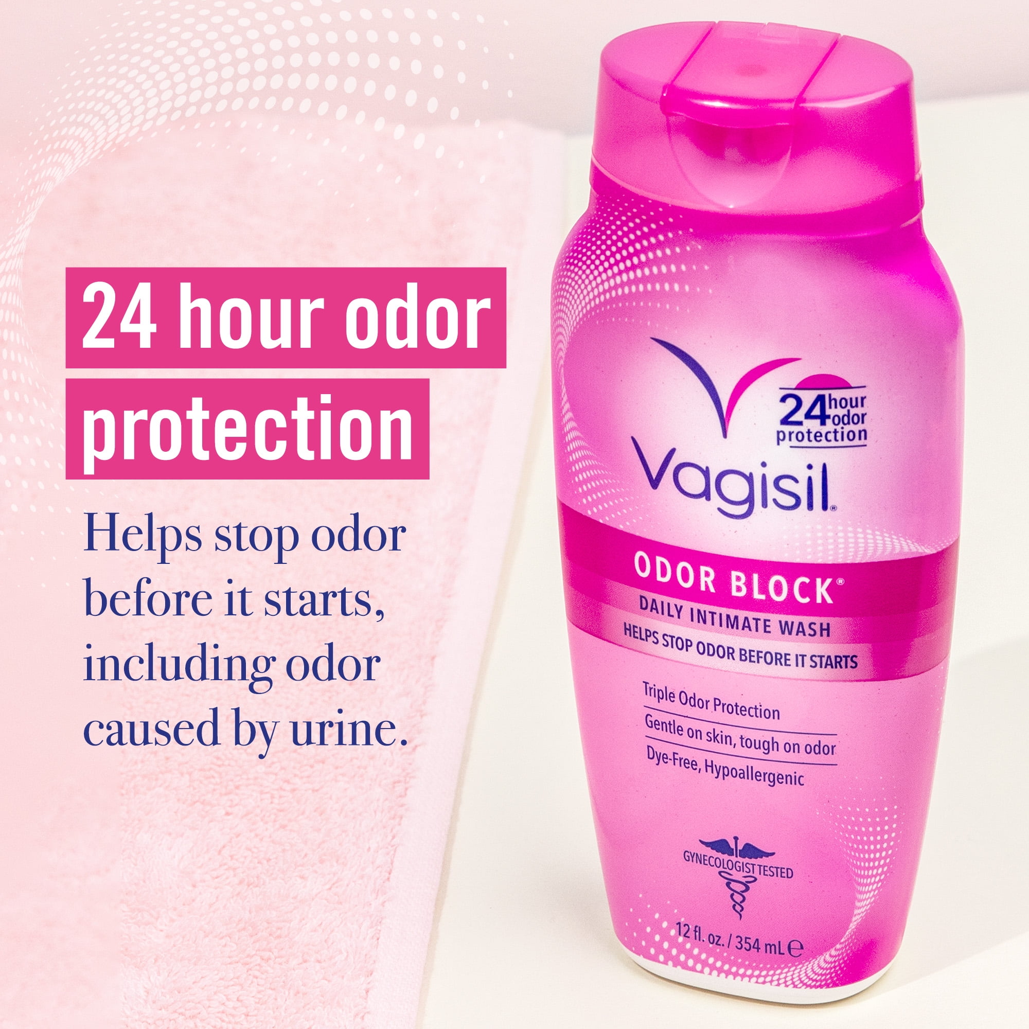 Vagisil Odor Block Daily Intimate Wash, pH Balanced Feminine Cleanser (12 fl oz, 3 Pack) obyfp