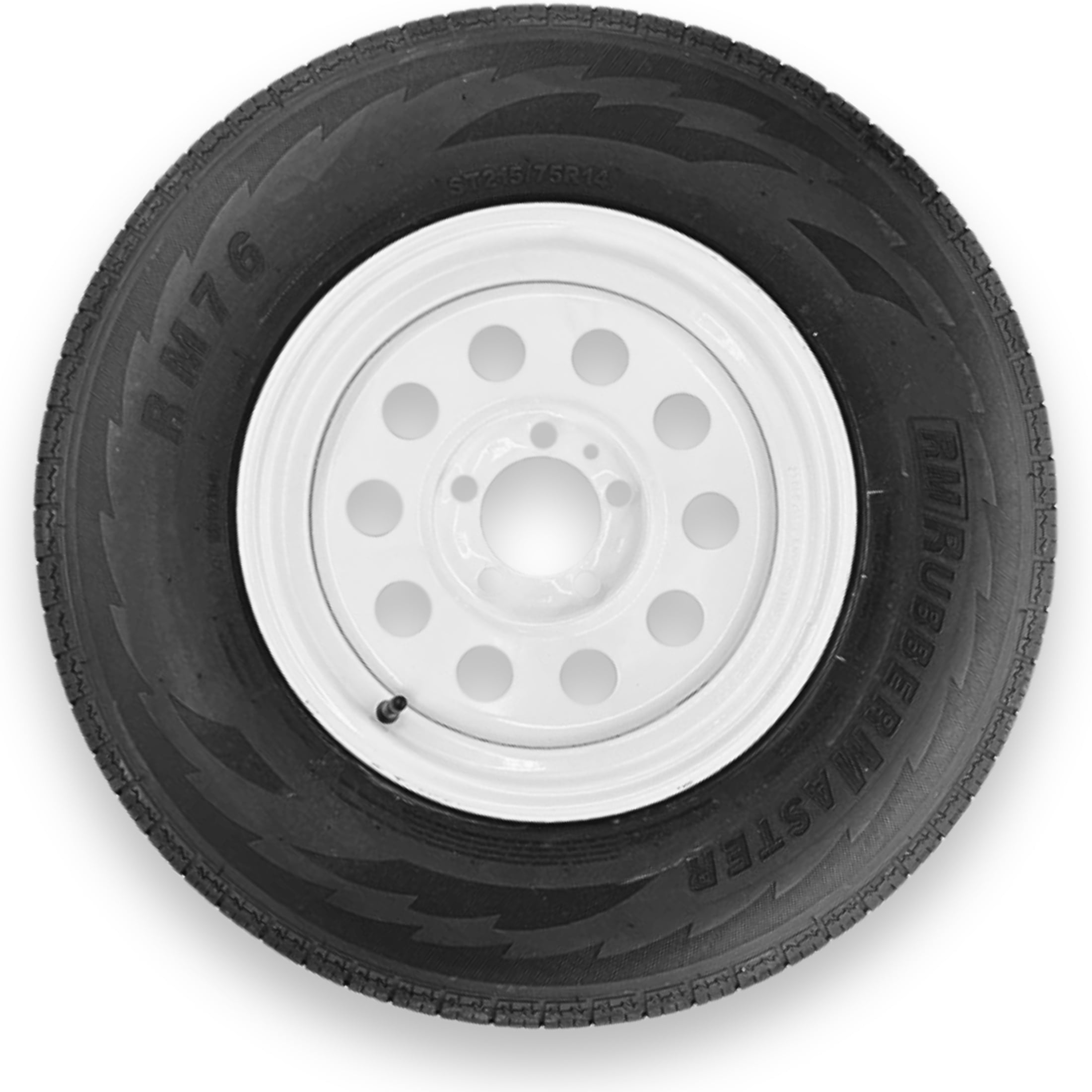 RubberMaster ST215/75R14 Highway Rib Tire and Modular Wheel Assembly (6 Ply, 5 on 4.5 in) a25cm