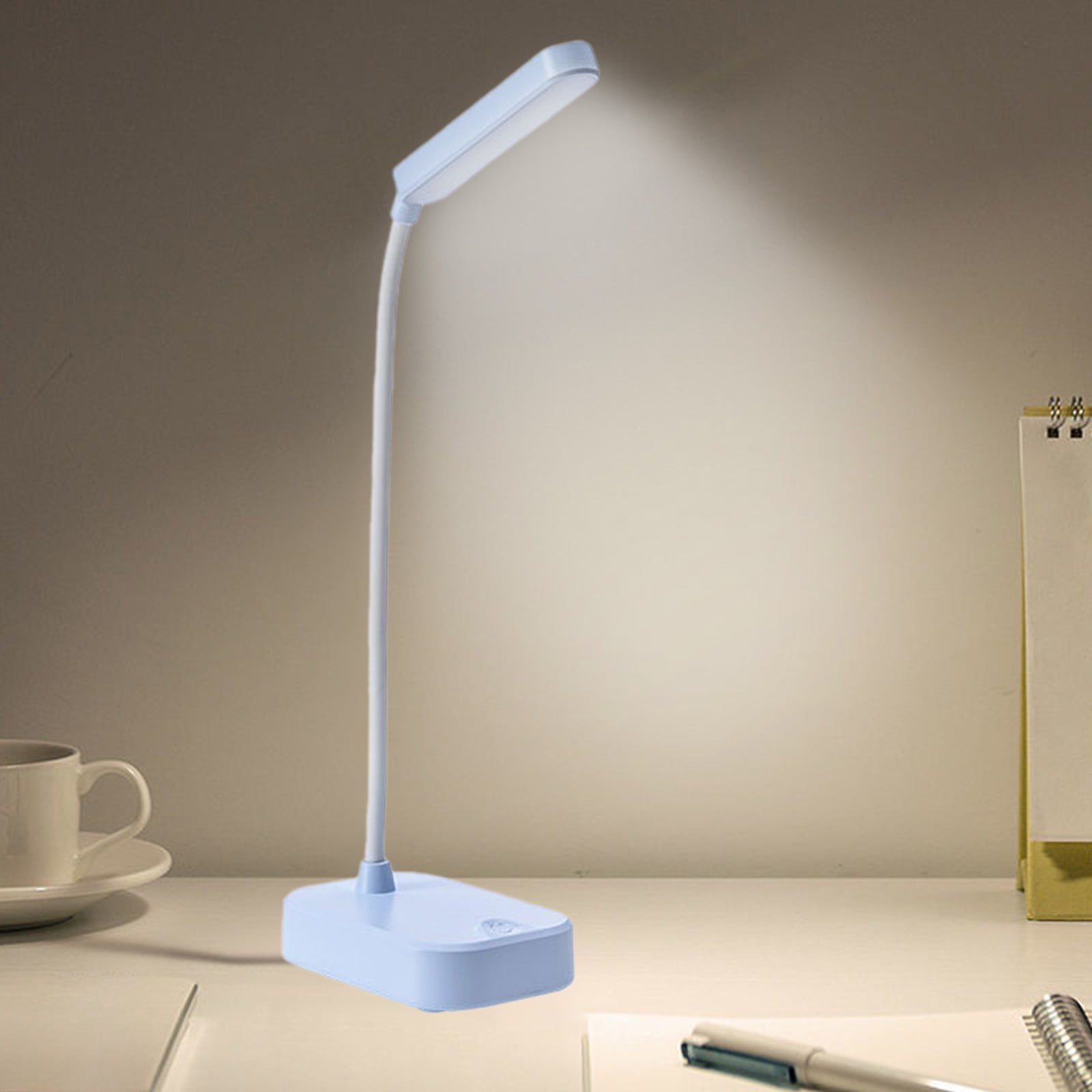 JOGZMZ LED Folding Desk Lamp, Rechargeable Task Light with Phone Stand (Pink, 1 Pack) a28si