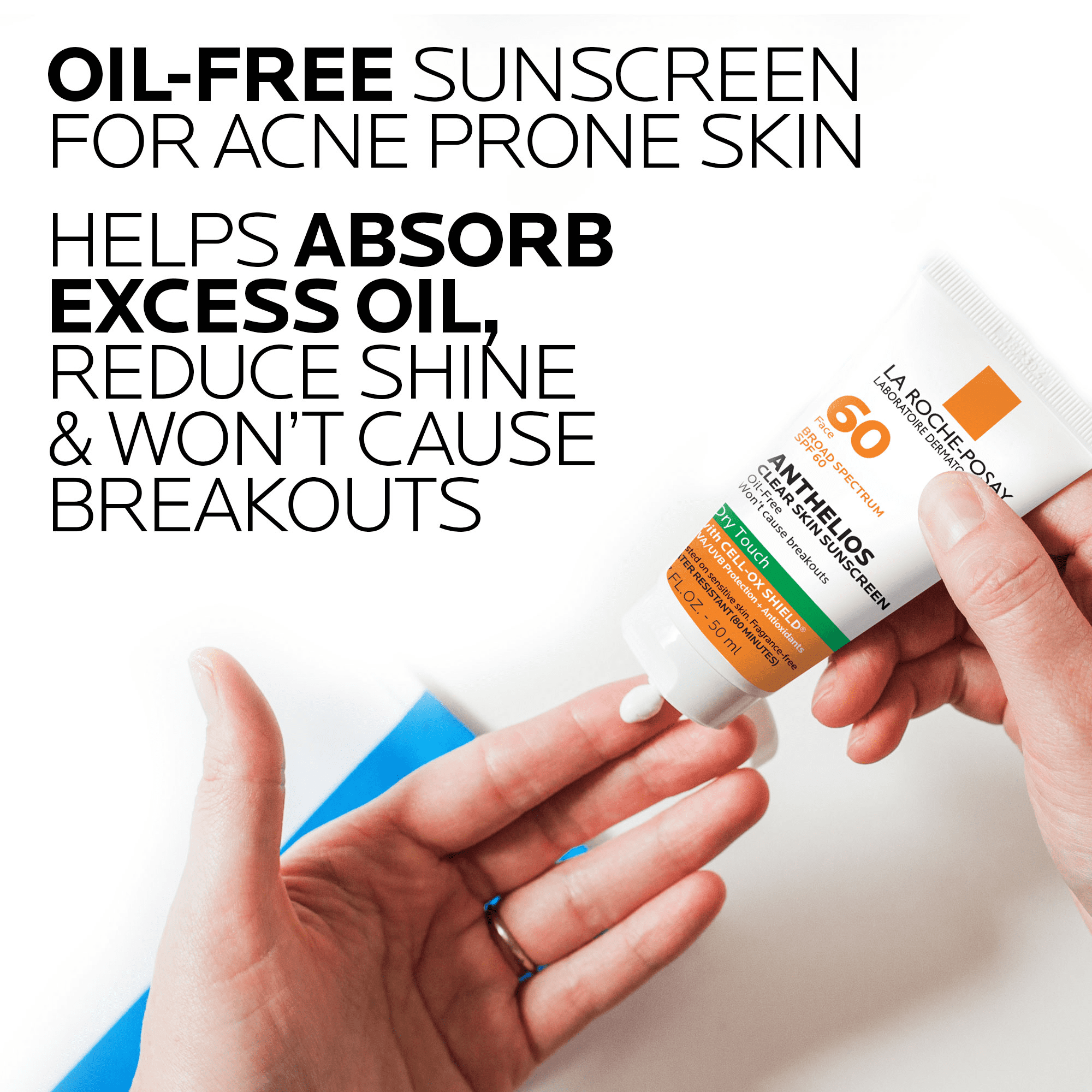 La Roche-Posay Anthelios Clear Skin Dry Touch Facial Sunscreen SPF 60 Oil-Free (Clear, 1.7 fl oz) 2gitd