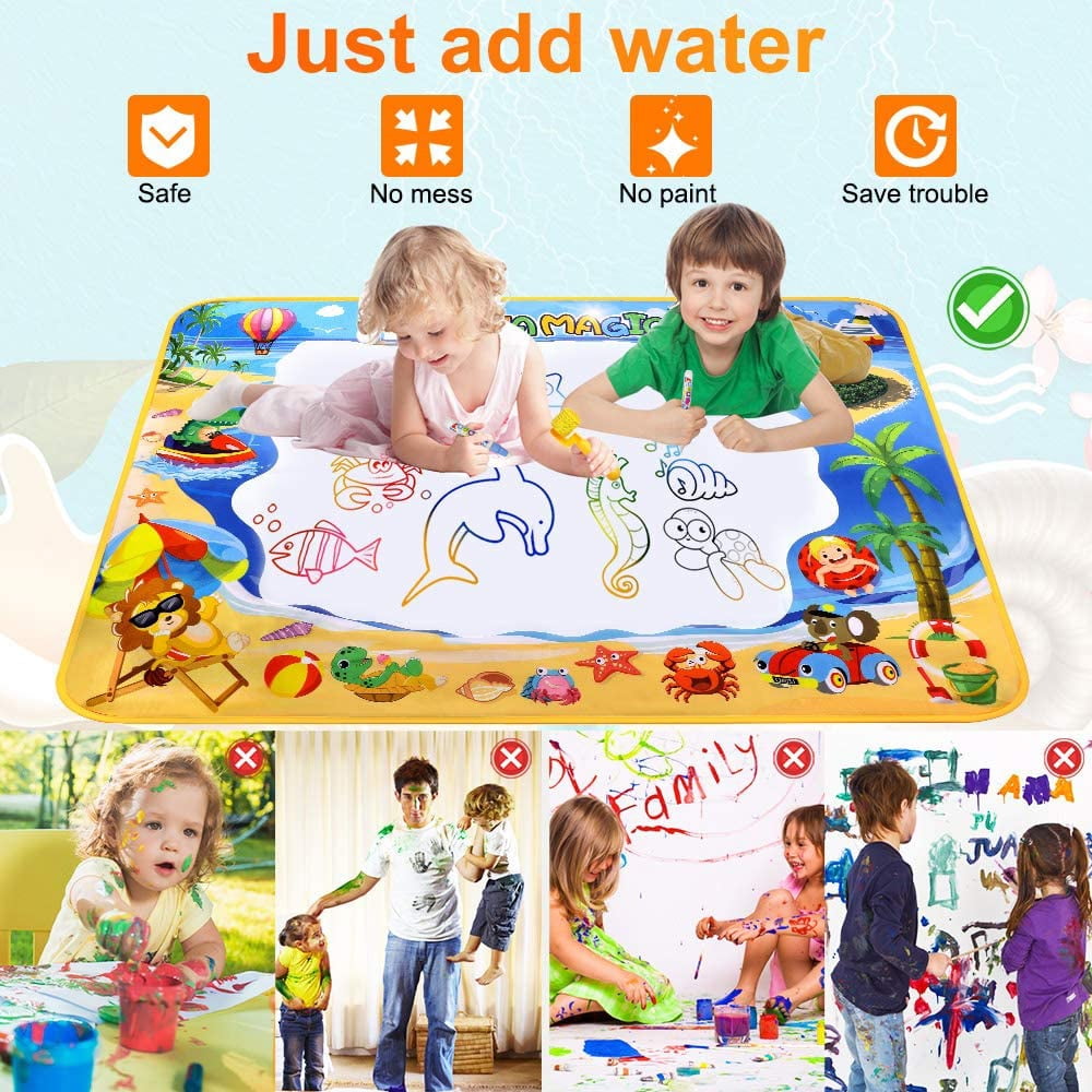 GPED Aqua Magic Water Drawing Mat Large Doodle Painting Pad for Kids (Blue, 40 in x 32 in) 183p3