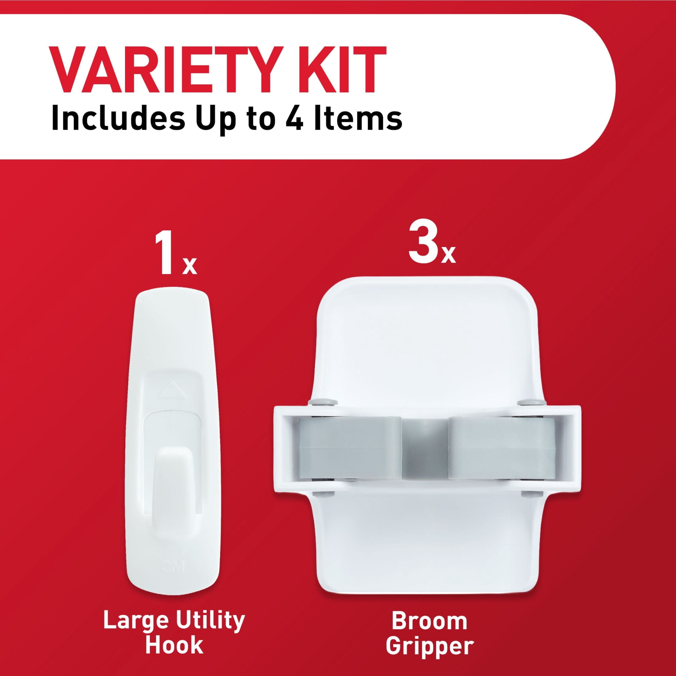 Command Pantry Organization Kit, Damage-Free Adhesive Wall Hooks and Broom Grippers (White, 5 lb Capacity, 4-Piece Set) g84qw