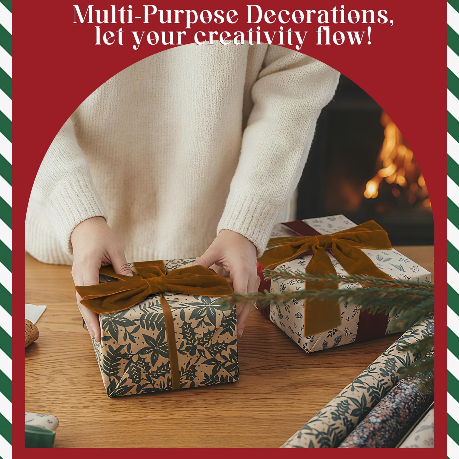 Hzgobj Velvet Christmas Tree Bow Decorations, Luxurious Ribbon Ornaments for Wreaths and Gift Wrapping (Brown, 12-Pack) vnmpd