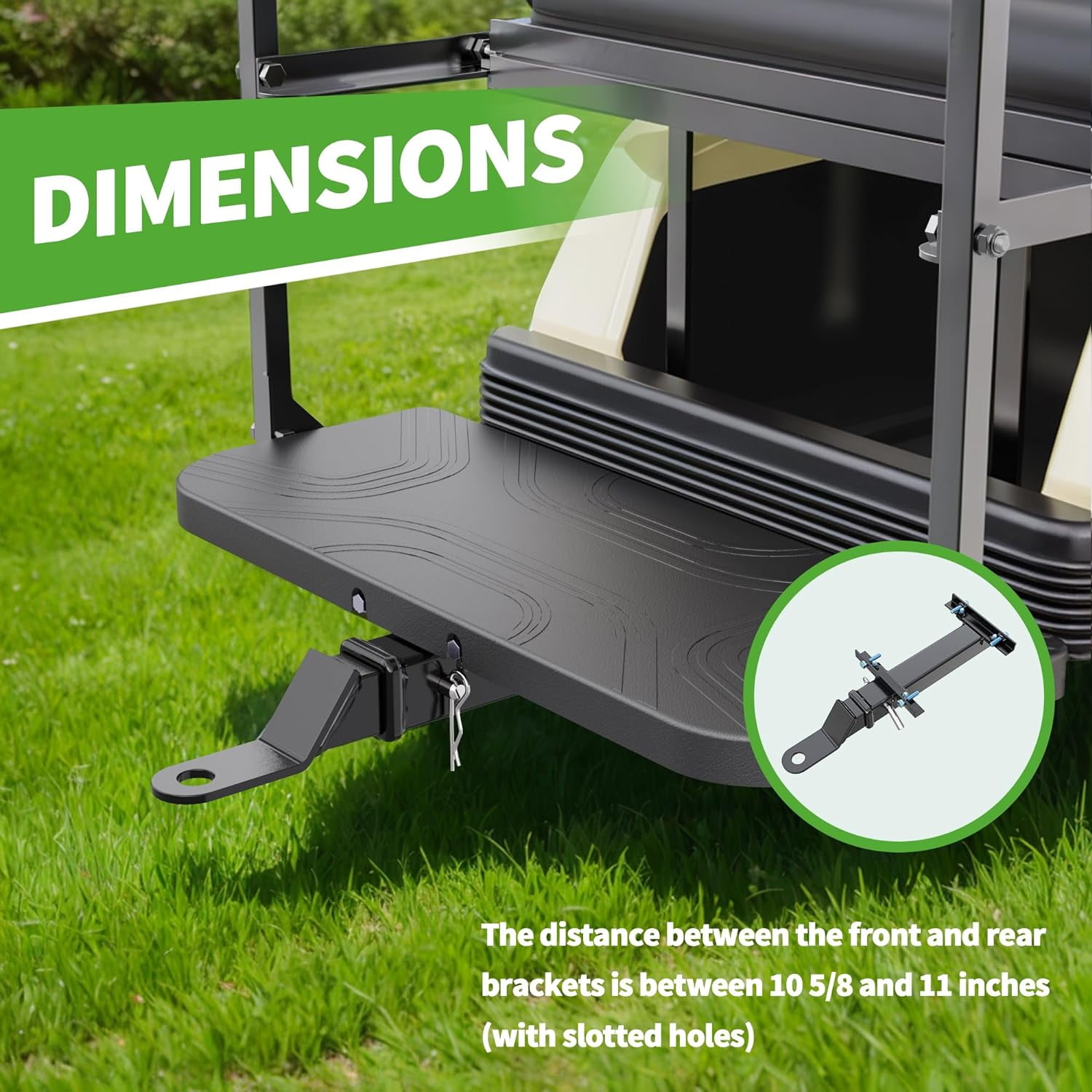 10L0L Golf Cart Heavy Duty Trailer Hitch Receiver Kit for Club Car EZGO Yamaha (Black, 8.3 in x 4.9 in x 2.6 in) 5oc48