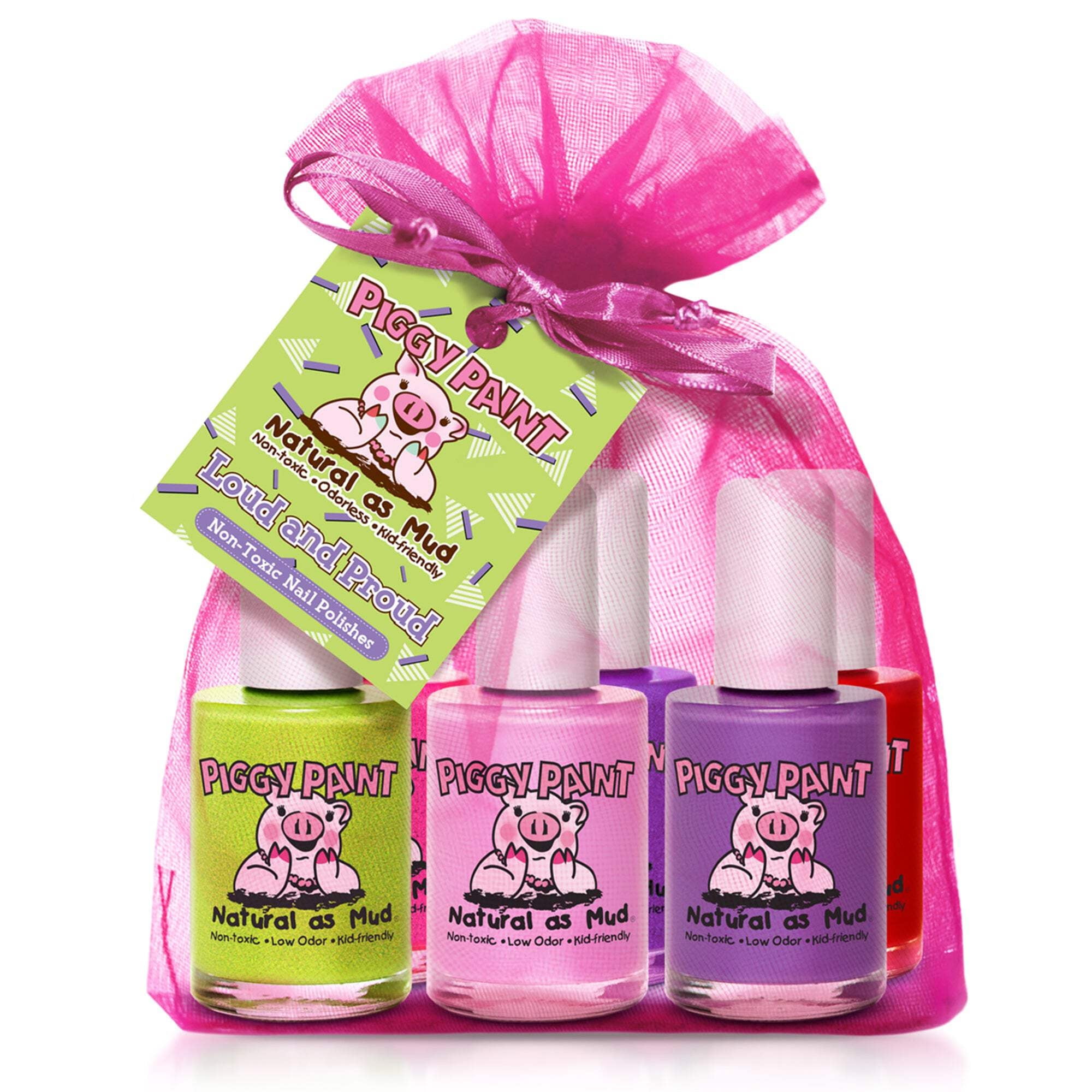 Piggy Paint Loud & Proud Nail Polish Gift Set (Multi-Color, 6 Pack, 0.5 fl oz each) p5e99