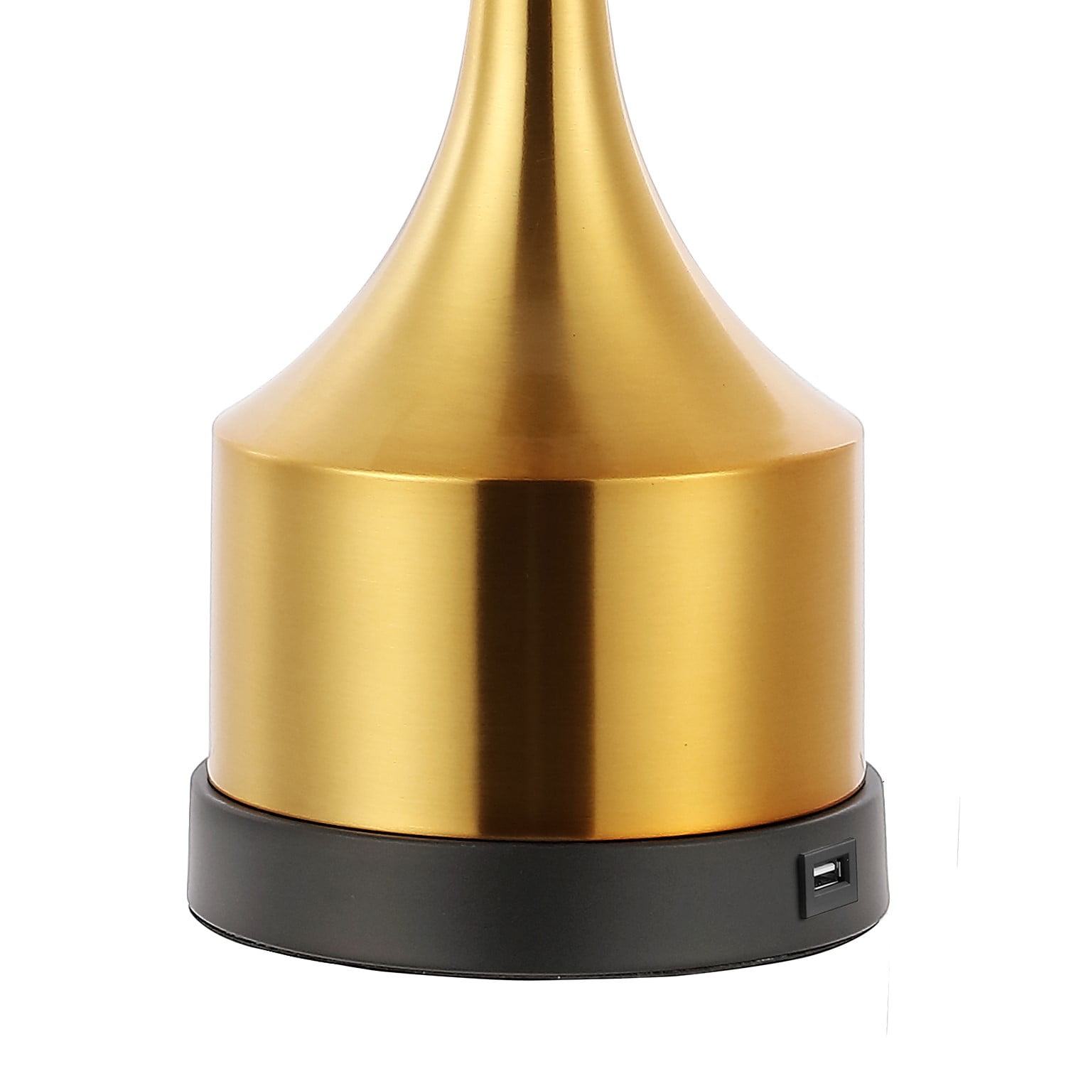 JONATHAN Y Cooper Classic French Country Iron LED Table Lamp with USB Charging Port (Brass Gold, 26 in, Set of 2) f1ypw