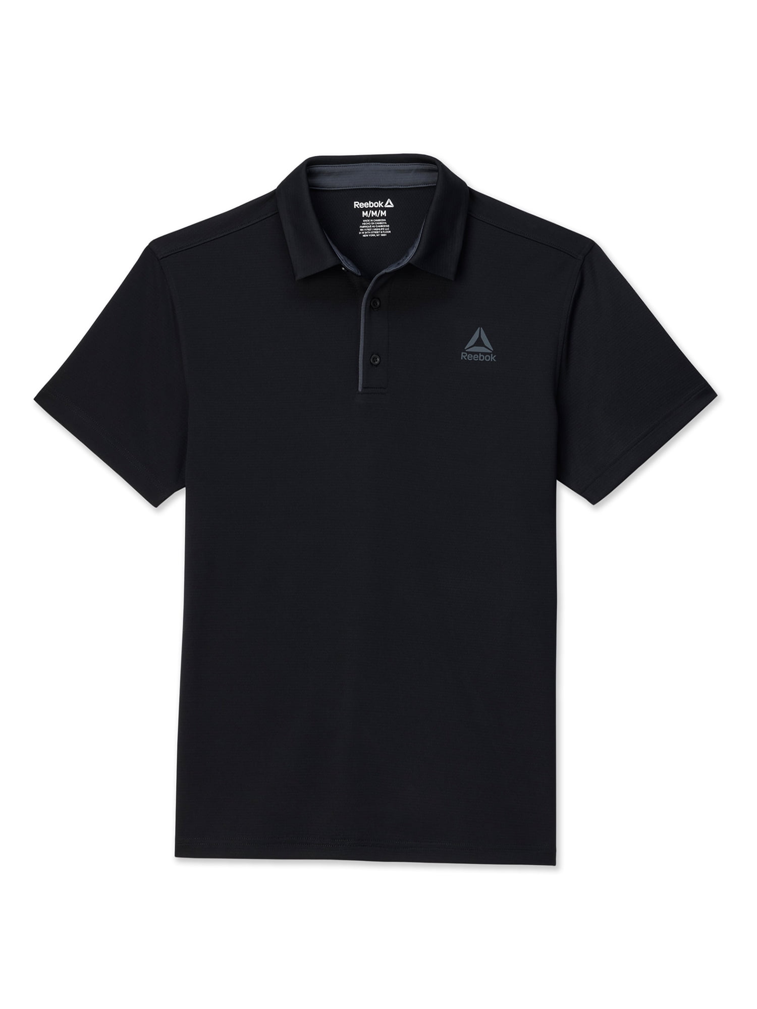 Reebok Men's Performance Polo Shirt, Moisture-Wicking Active Golf Top (Black, XS) glfl4