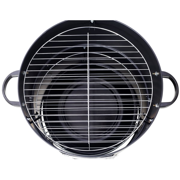 Olurrisa Vertical Charcoal BBQ Smoker, Heavy Duty Steel Grill with Thermometer and Dual Cooking Grids (Black, 17 in) 0t6u1