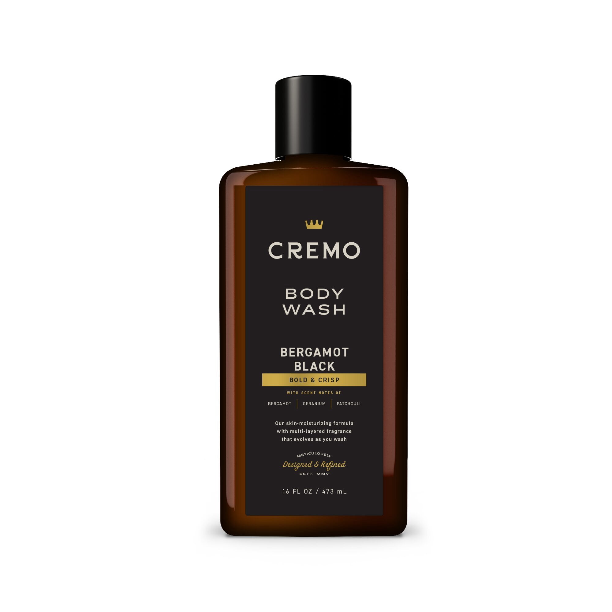 Cremo Men's Body Wash, Bergamot Black Scent, Moisturizing Formula (Black, 16 fl oz) gvryl