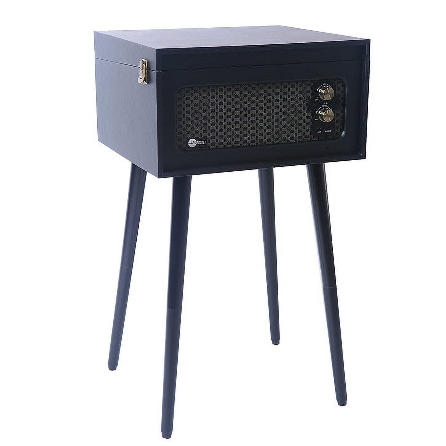 Arkrocket Discovery 3-Speed Bluetooth Record Player Retro Turntable with Built-in Speakers and Legs (Black) lk20g