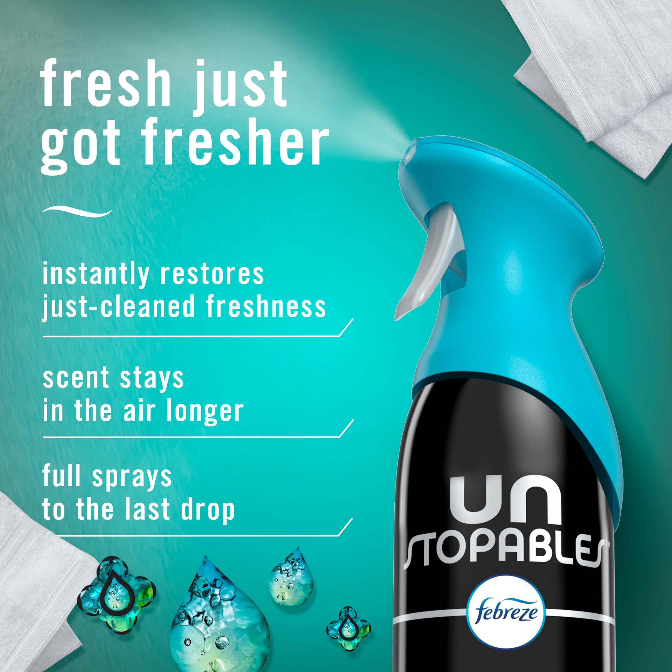 Febreze Air Mist Air Freshener Spray, Unstopables Fresh Scent (Fresh, 2 Pack, 8.1 oz) j8ajq