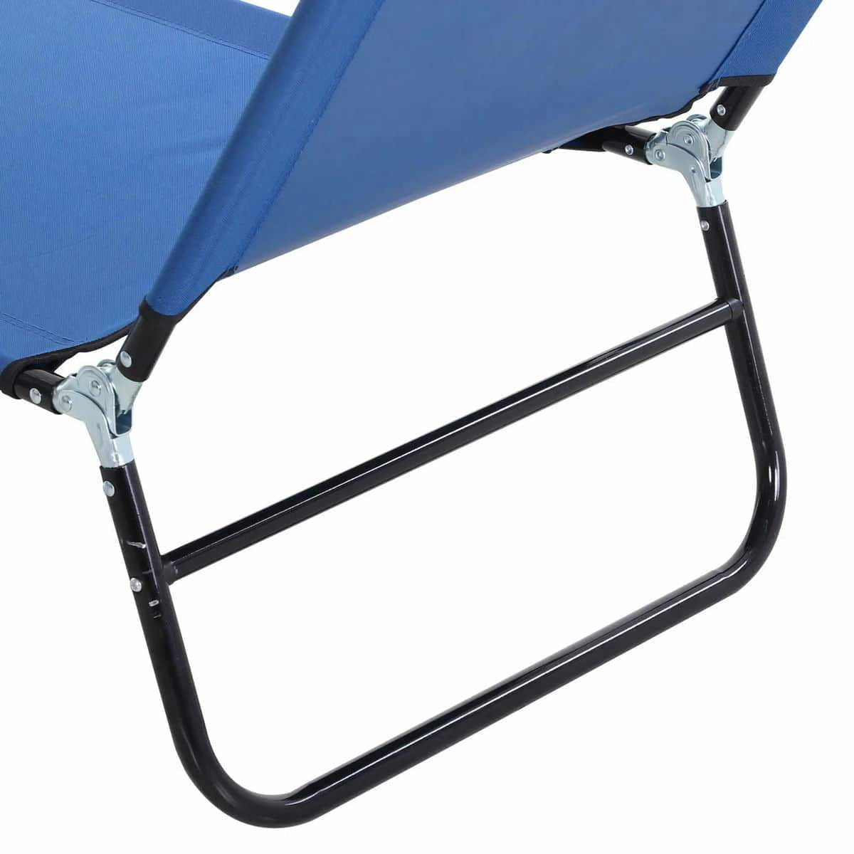 Spaco 5-Level Reclining Beach Chair, Folding Outdoor Sun Lounger with Steel Frame (Blue, 1-Pack) 6cizy