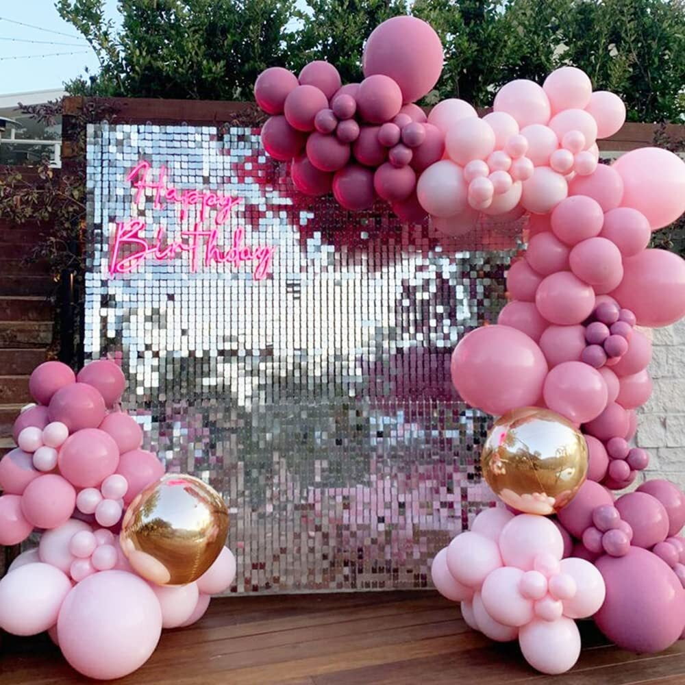 MMTX Pink Balloon Garland Arch Kit with Confetti and Rose Gold 4D Balloons for Party Decorations (86 Piece Set) en75q