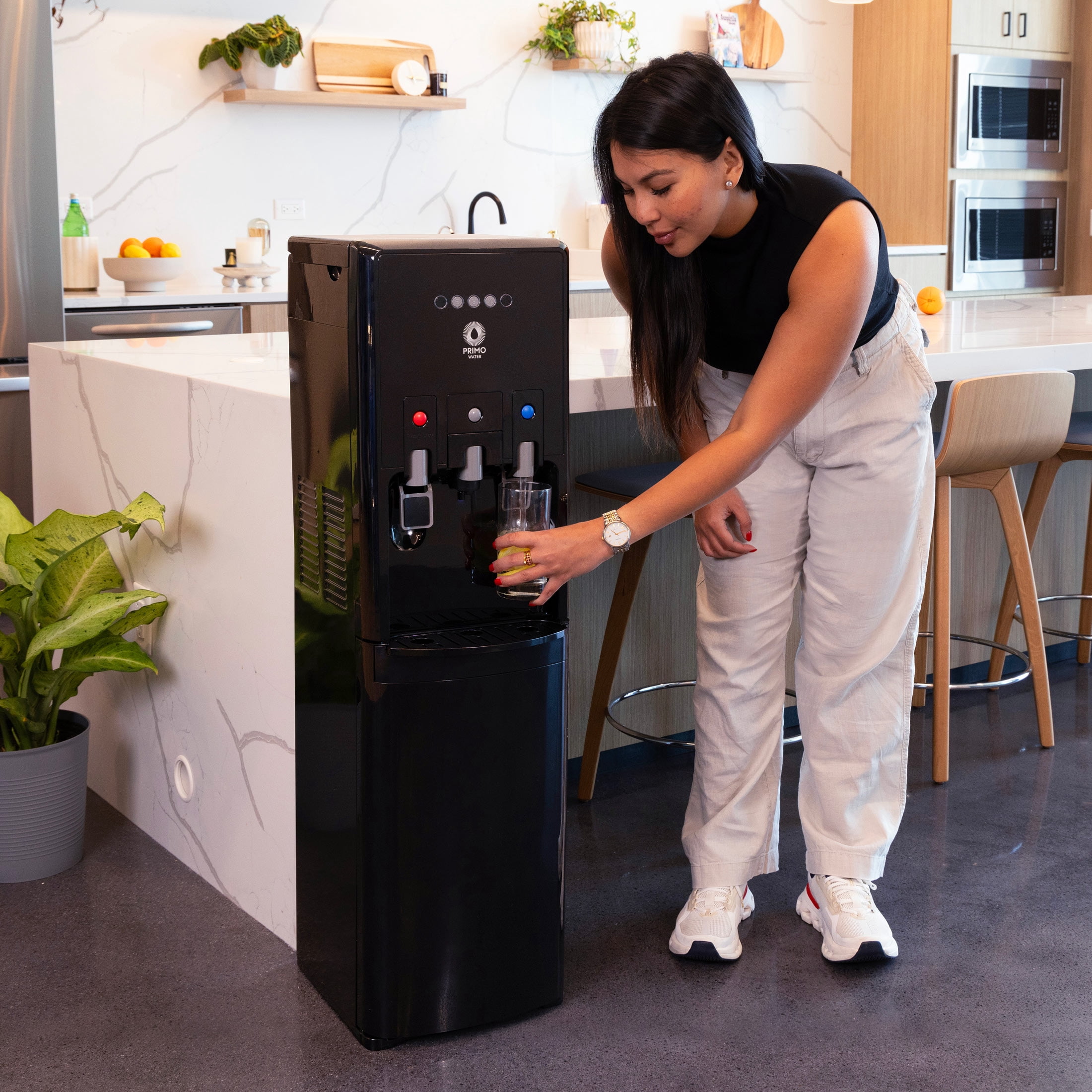 Primo Water Htrio Coffee K-Cup Water Dispenser, Bottom Loading, Hot and Cold Temperature (Black, 10 oz) akv78