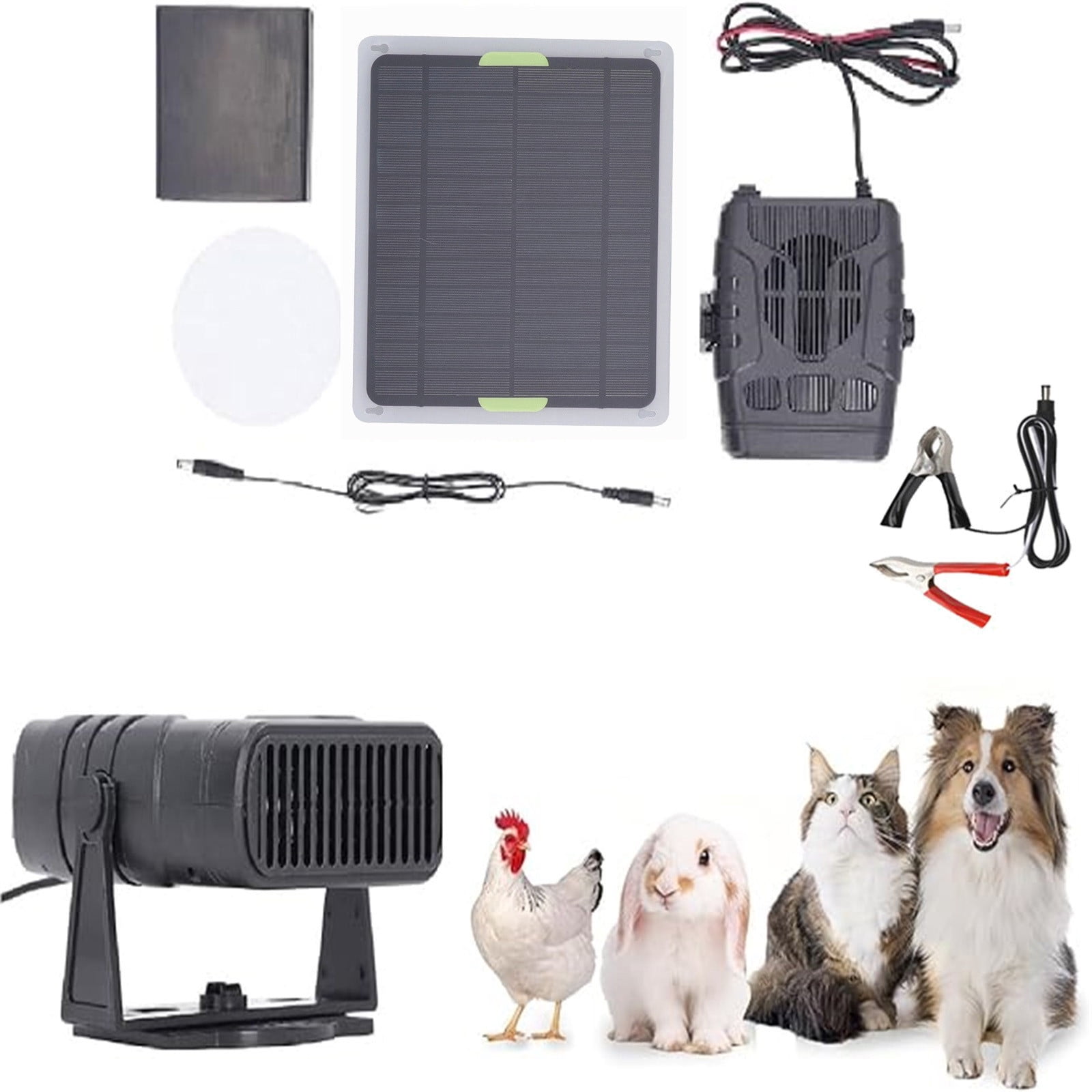 Exhoden 20W Solar Powered Chicken Coop Heater for Greenhouse and Pet House (Black, 20W) z3e9m
