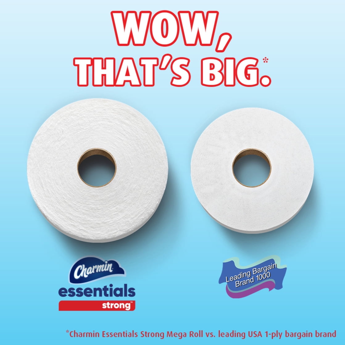 Charmin Essentials Strong Toilet Paper (12 Mega Rolls, 429 Sheets Per Roll) bjtvg