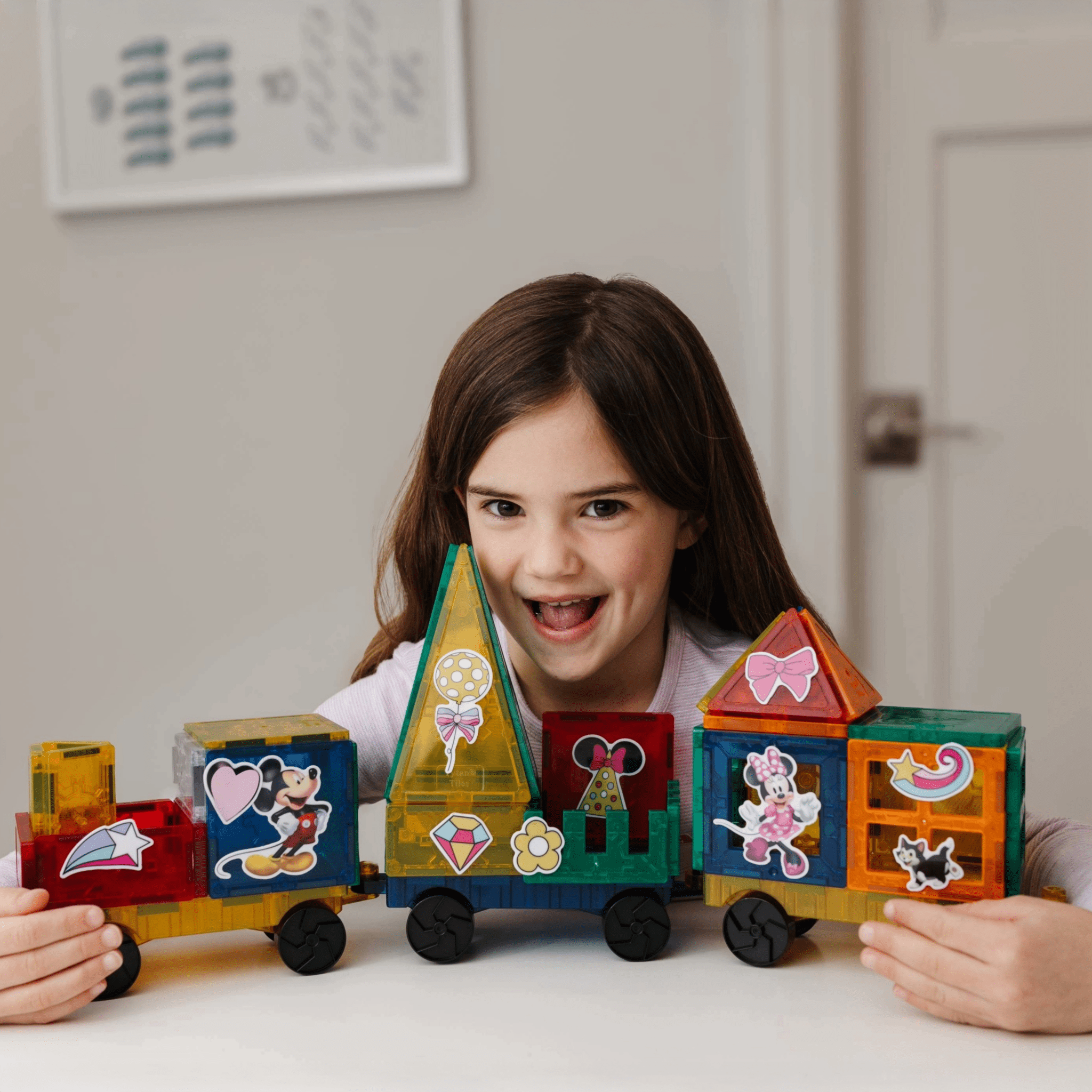 Tytan Disney Junior Mickey Mouse Magnetic Tile Building Set (41-Piece STEAM Learning Toy) xa3cs
