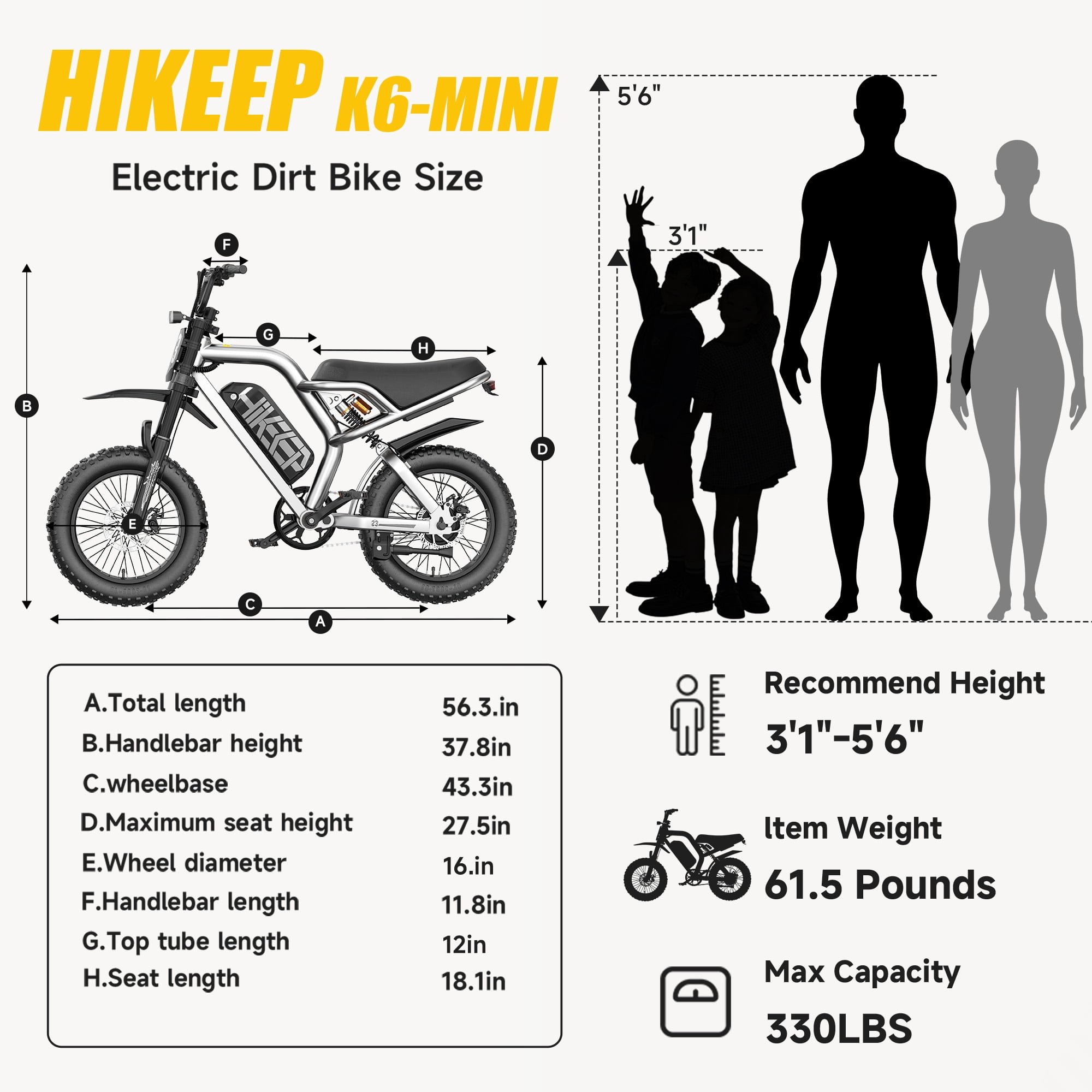 HiKeep Electric Mountain Bike, 750W Motor 25MPH E-Bike with 48V 15Ah Battery (Brown, 16 in Fat Tire) sqpdp