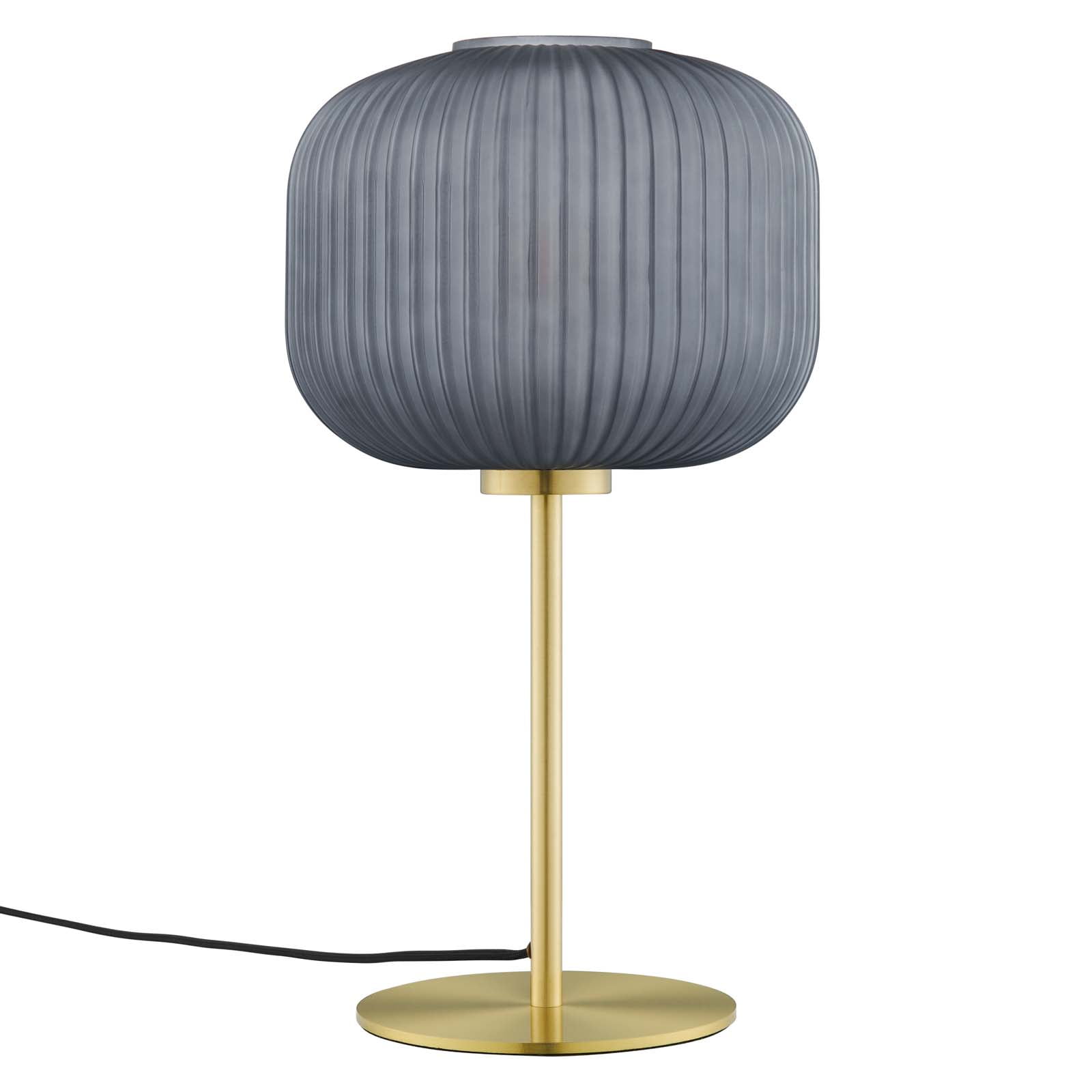 Mod Modern Table Lamp with Opaque Glass Shade and Satin Brass Base (Gold, 18 in) ukvin