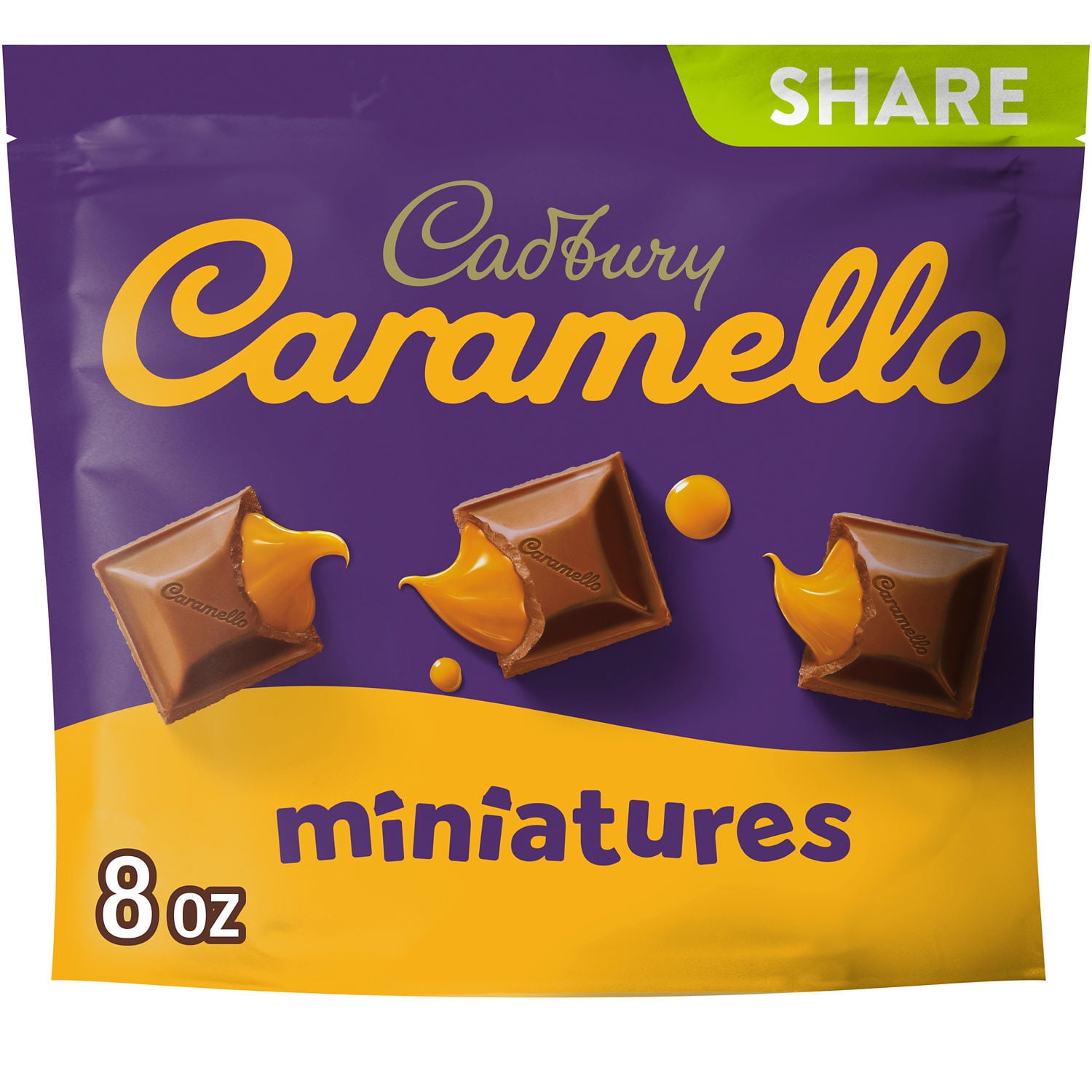 Cadbury Caramello Miniatures Milk Chocolate Caramel Candy Bars (8 oz) kt1gf
