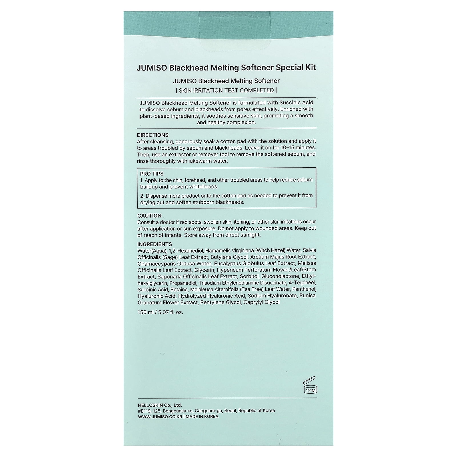 Jumiso Blackhead Melting Softener Pore Care Kit (5.07 fl oz, 52 Piece Set) rf7lf