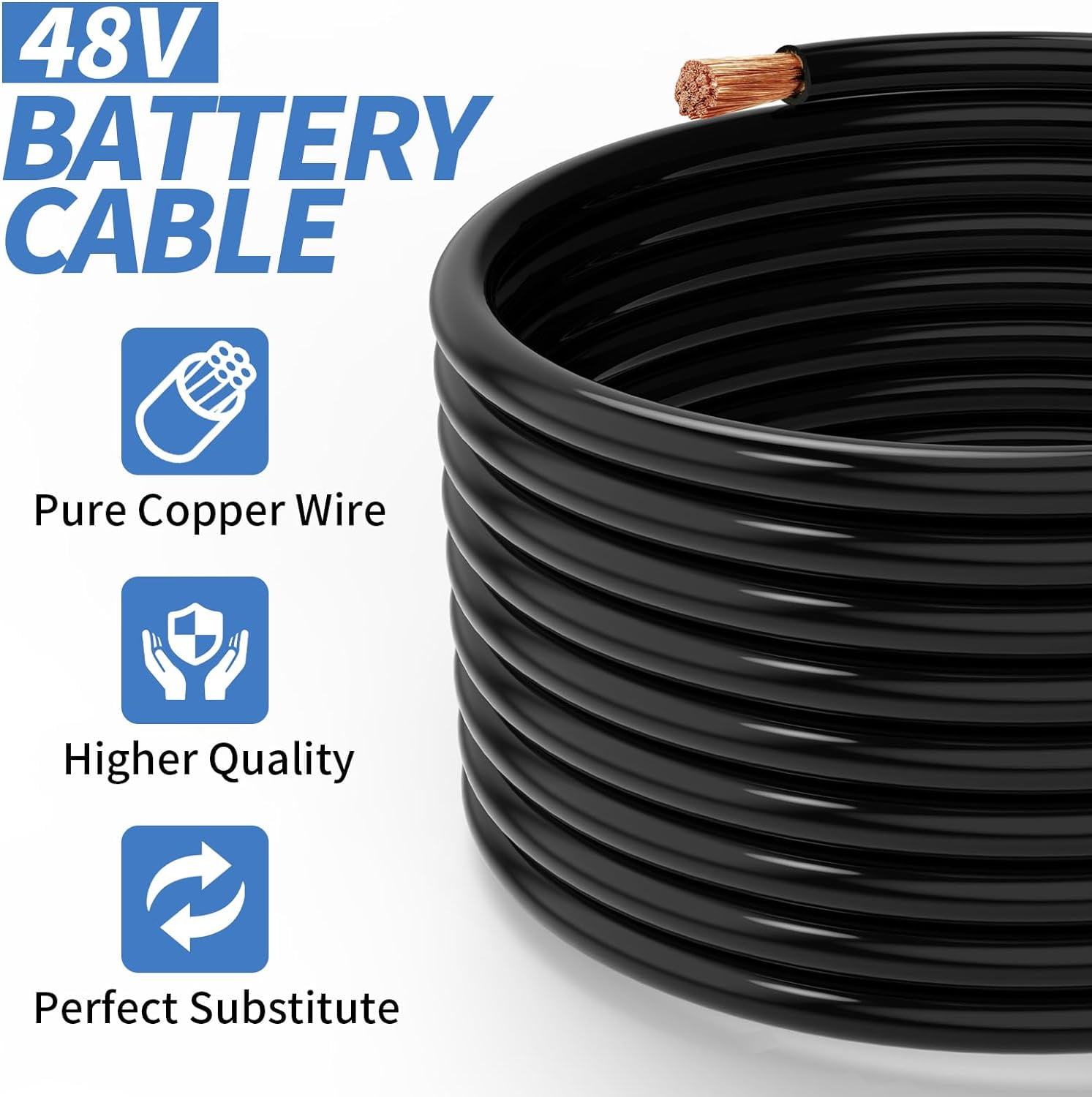 10L0L Golf Cart Battery Cable Set for Club Car DS & Precedent 48V (4 Gauge, 7-Piece Kit) cgbsv