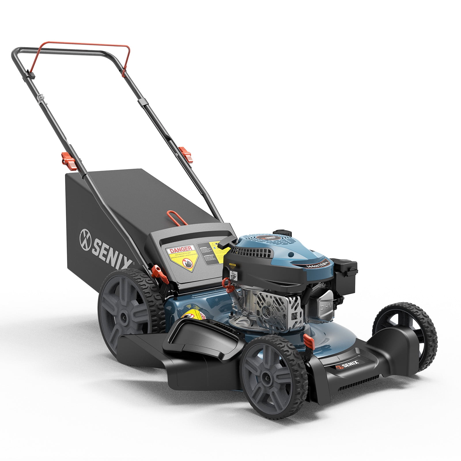Senix Gas Lawn Mower 21 in Cutting Width 144cc 4-Cycle Engine 3-in-1 (Blue, 21 in) hnvuj