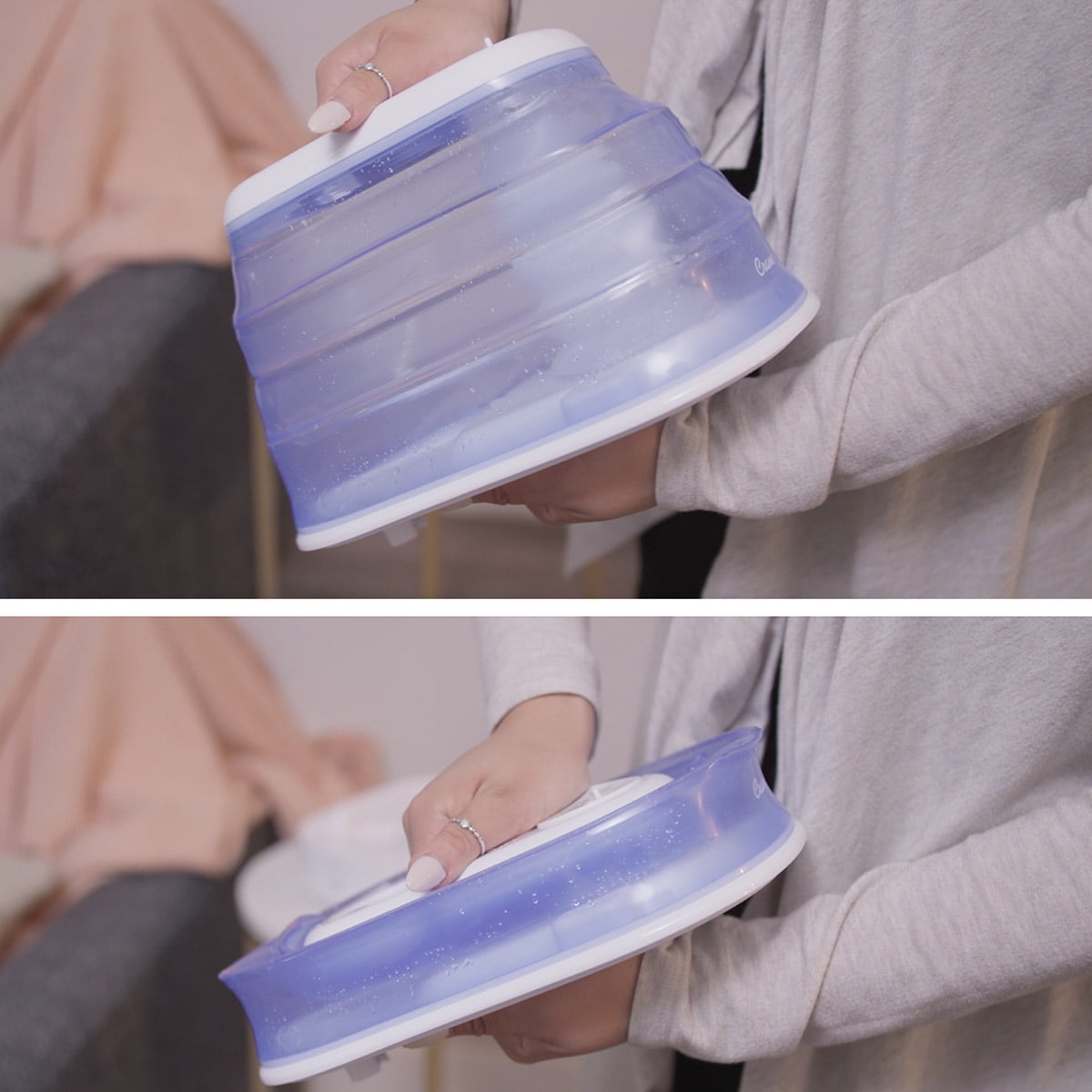 Crane Collapsible Cool Mist Humidifier, Portable Ultrasonic Air Moisturizer (Blue, 1 gal) ldb4j