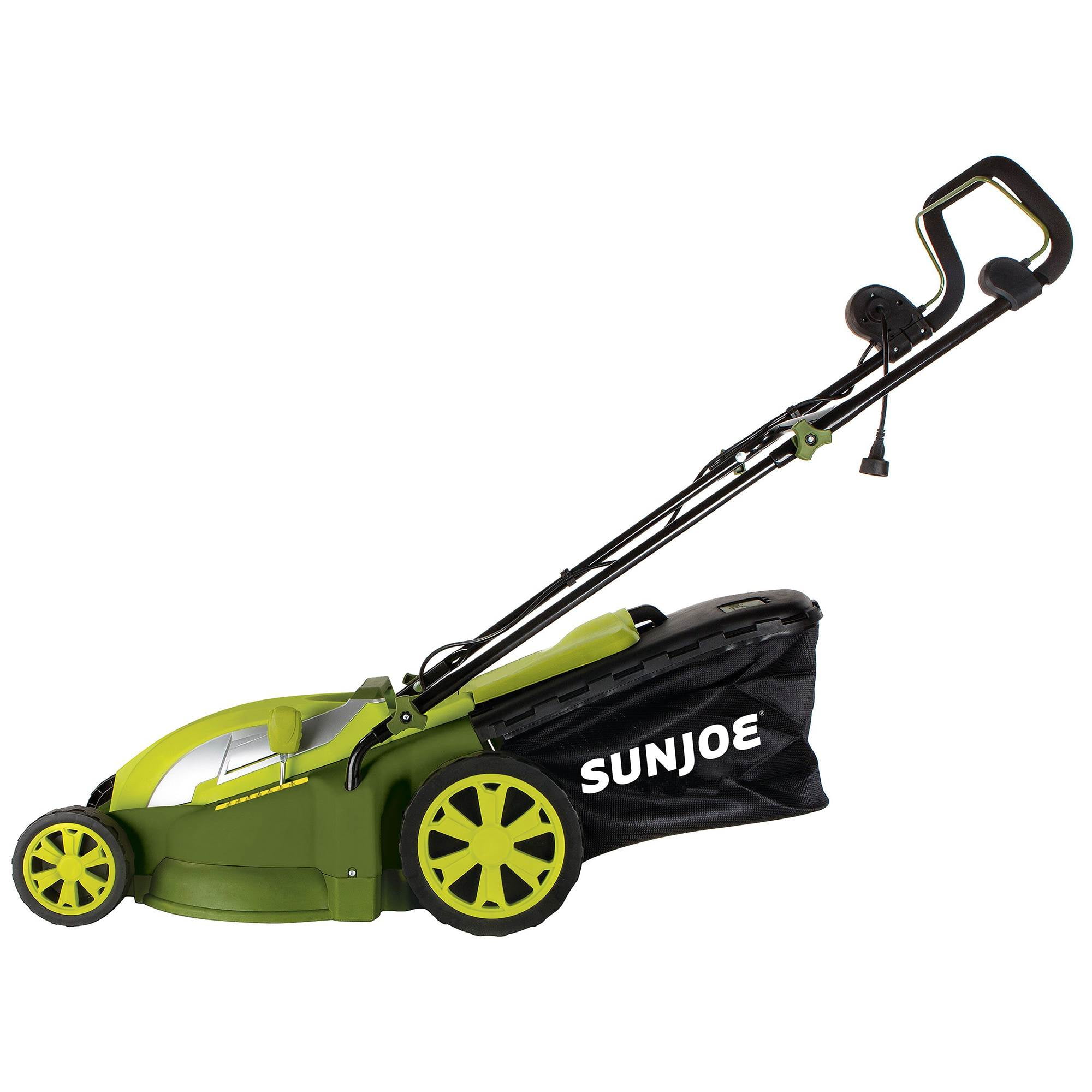 Sun Joe Electric Walk Behind Lawn Mower and Mulcher (Green, 17 in) ue9yu