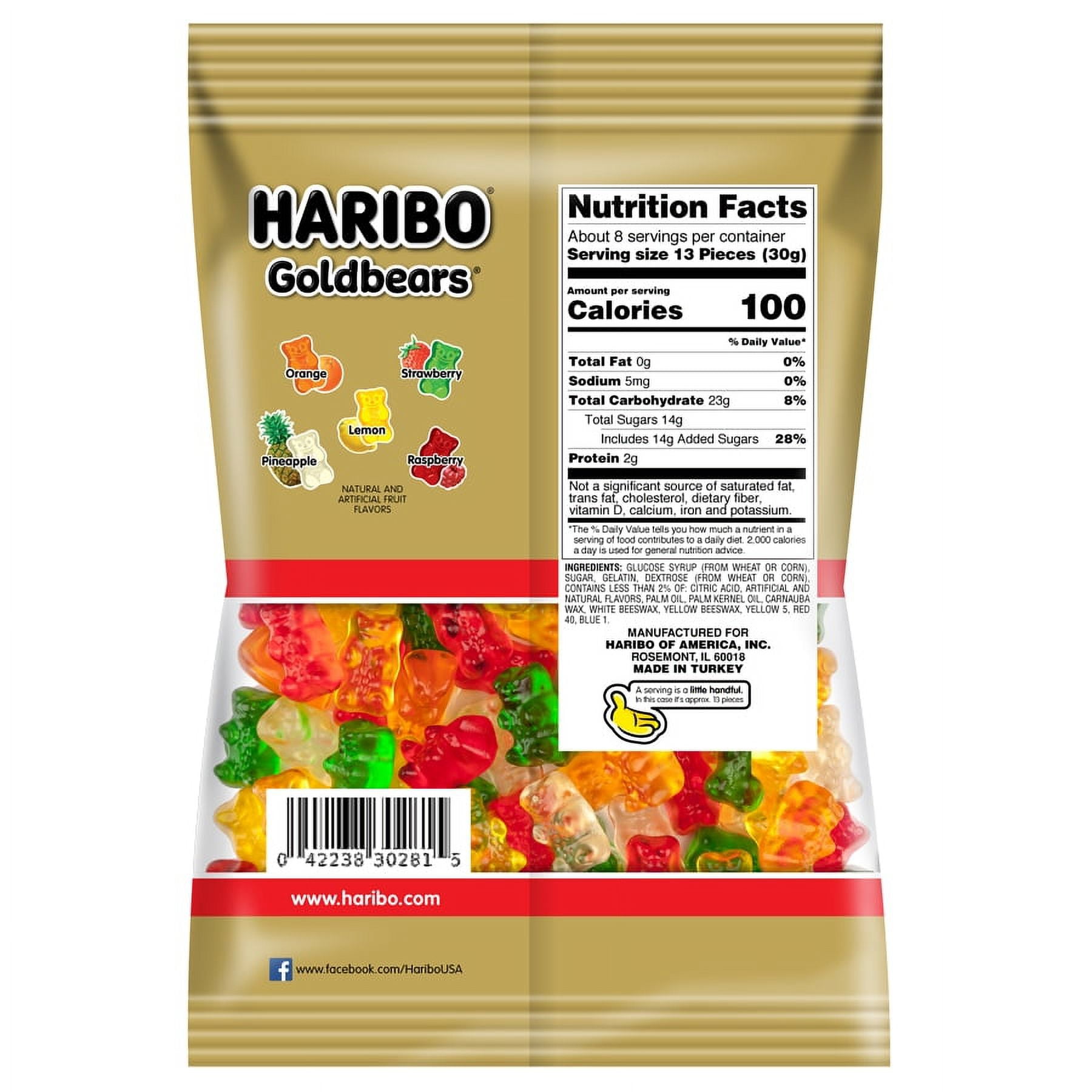 HARIBO Goldbears Original Assorted Fruit Flavor Gummy Candy (Assorted, 8 oz) o7tkx