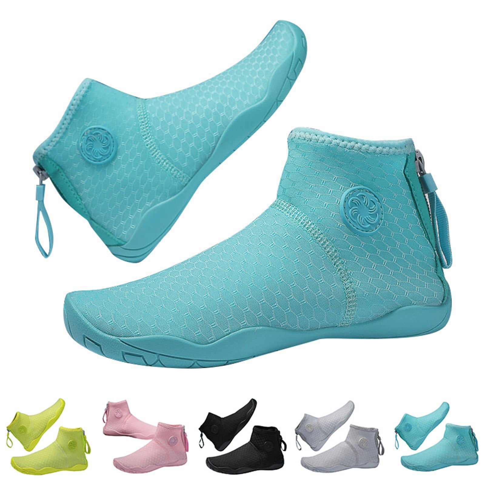 Otqutp Kids Water Shoes Quick-Dry Barefoot Swimming Socks for Beach Pool Surfing (Blue, 10 in) sjuge