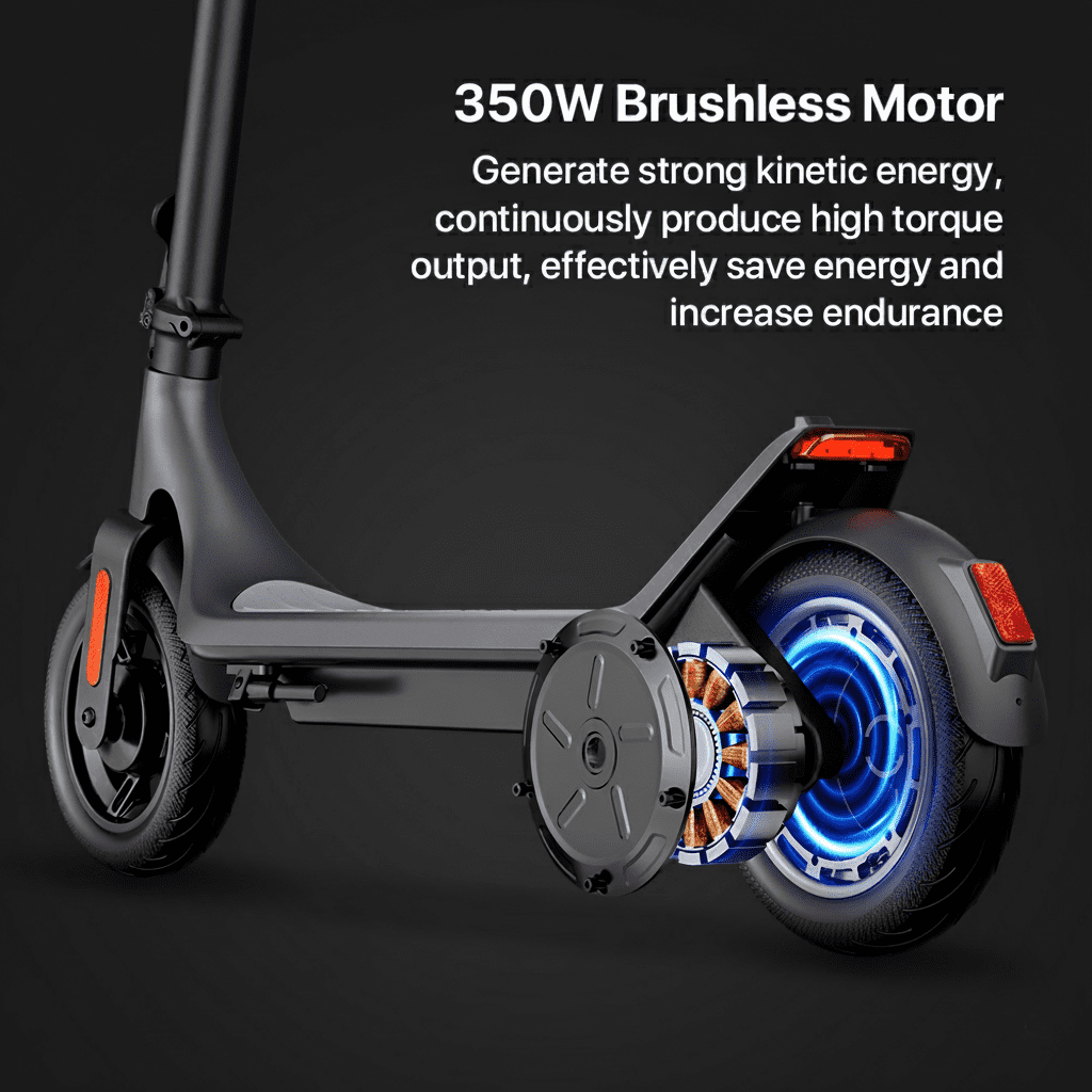 Golucky Electric Scooter, Foldable Commuter E-Scooter with Smart App Control, 350W Motor, 15 MPH Max Speed, 19 Mile Range (10 in Tires) xr6t8