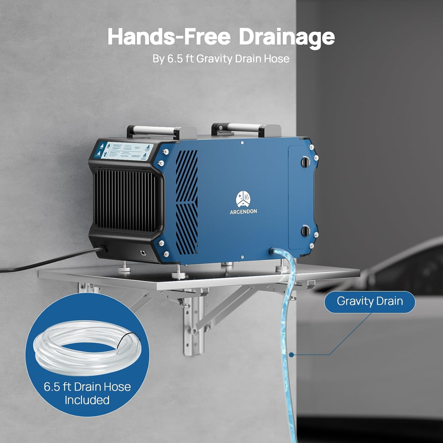 Argendon Commercial Dehumidifier for Crawl Space and Basement with Drain Hose (Blue, 145 Pints) ip0t3