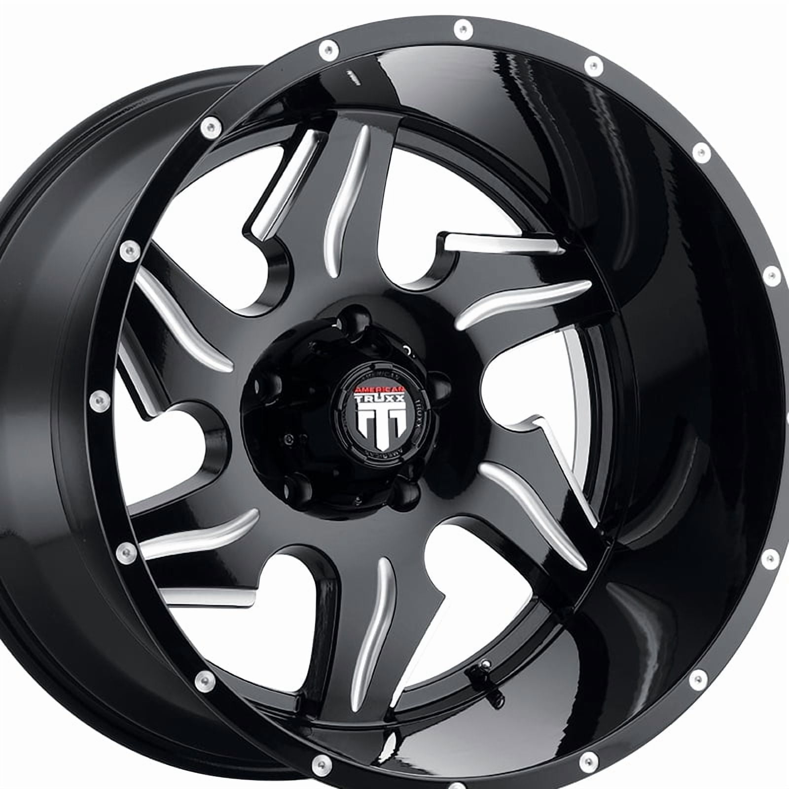 American Truxx Ninja AT163 Off-Road Wheel (Gloss Black Milled, 22x14 in) h0onx