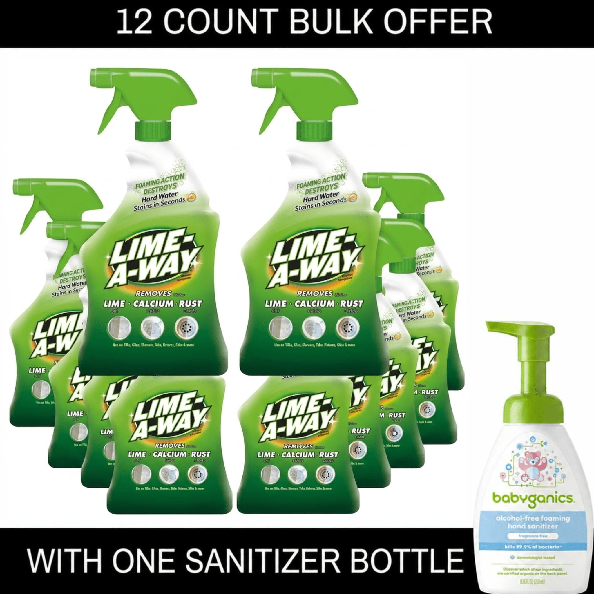 LIME-A-WAY Bathroom Cleaner Spray for Lime, Calcium, and Rust Stain Removal (32 oz) 25i35