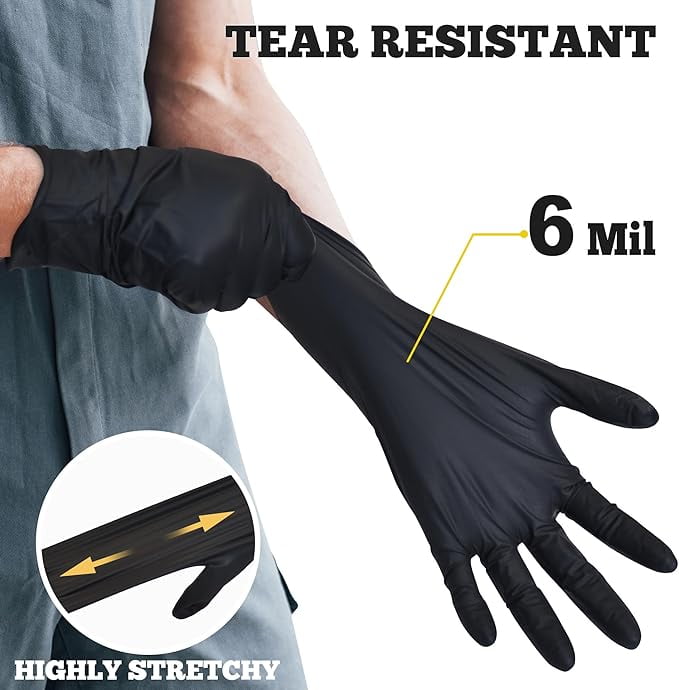 TitanFlex Heavy-Duty Nitrile Exam Gloves (Black, Medium, 100-ct) kvh5s