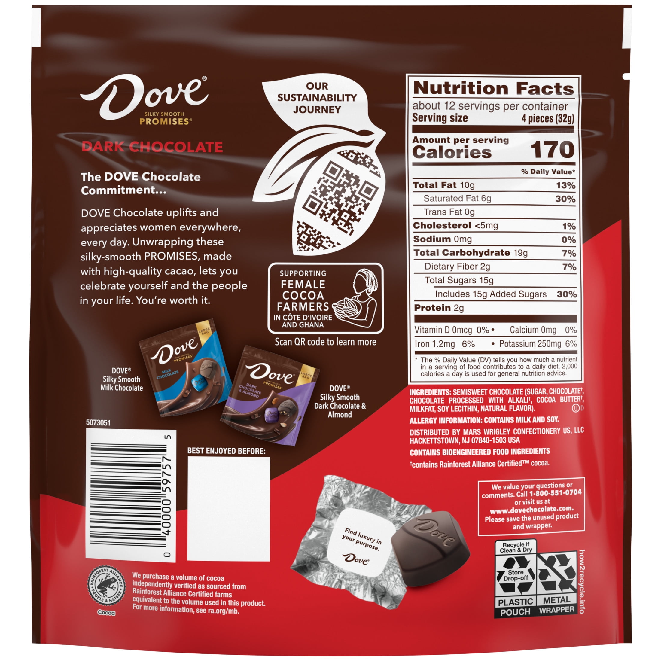 DOVE Chocolate Promises Dark Chocolate Candy (Silky Smooth, 14.08 oz) jtb03