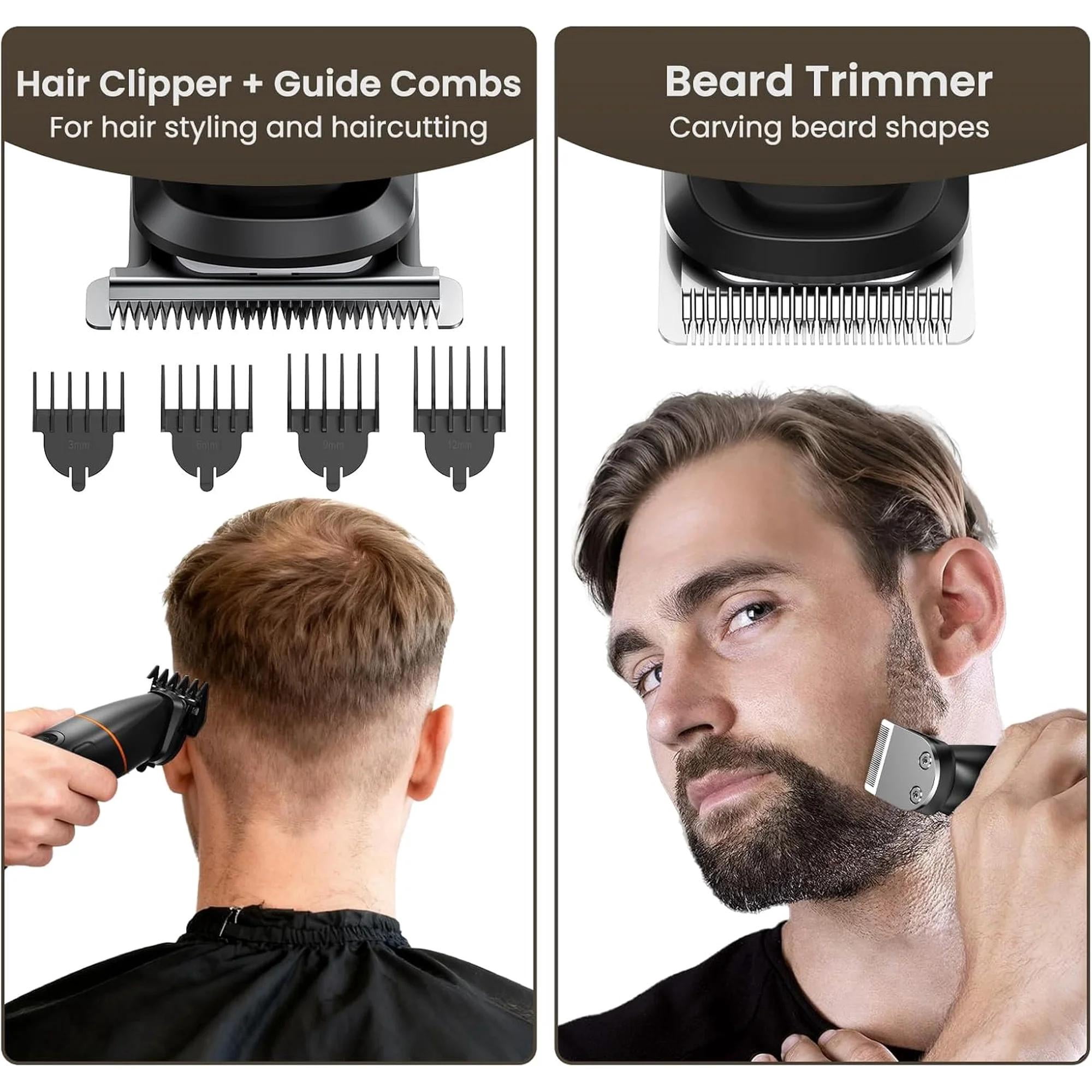 MAXGROOM All-in-One Electric Body Hair Trimmer for Men, Waterproof Grooming Kit with LED Display (Black, 1 Kit) gx861
