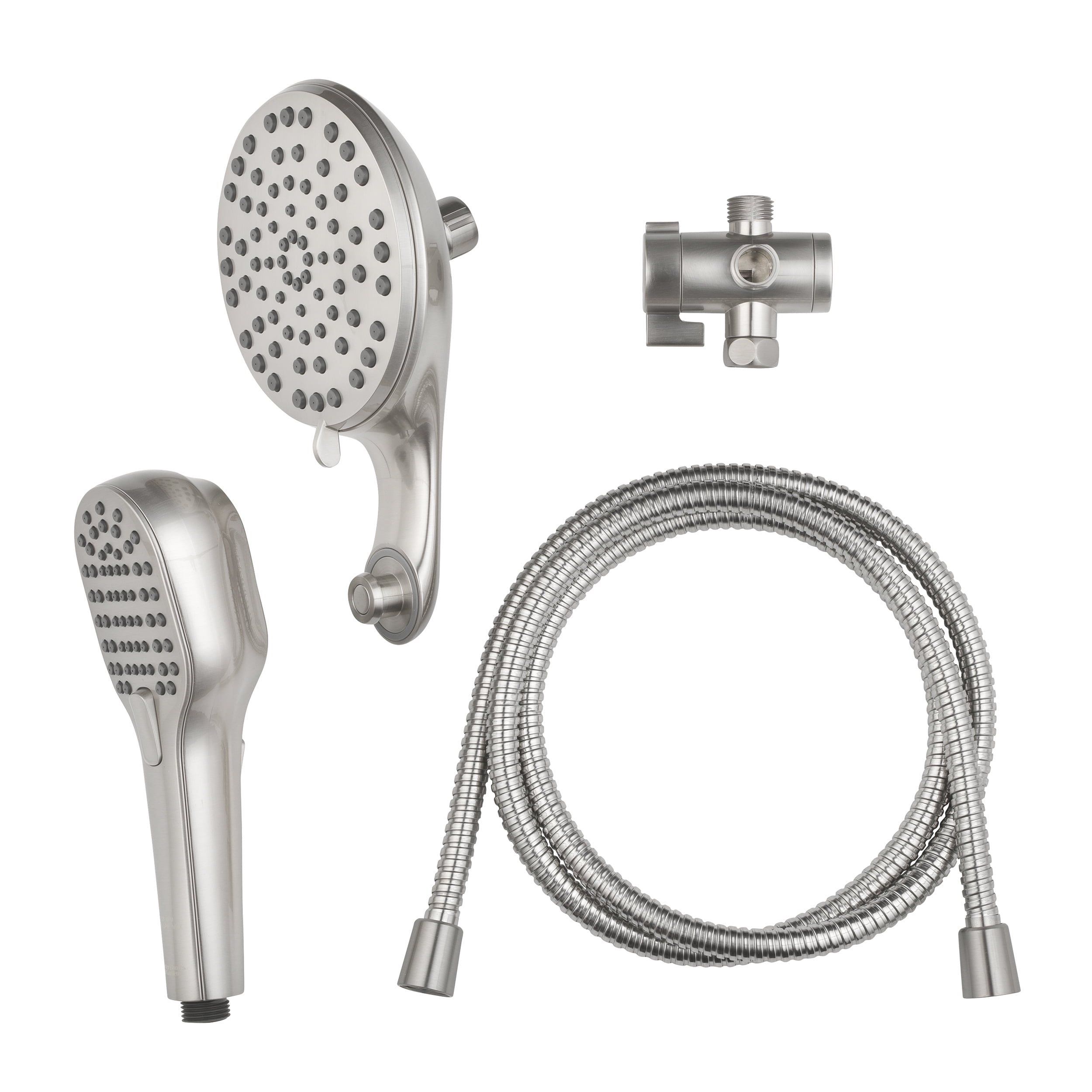 Better Homes & Gardens Magnetic Dual Showerhead Combo (Satin Nickel, 72 in Hose) a5esw