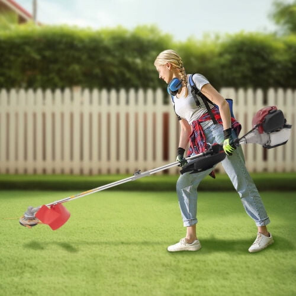 Generic 4-Stroke 35.88cc Gas String Trimmer Lawn Weed Edger with Shoulder Strap (Red, 24.7 fl oz) 35srz