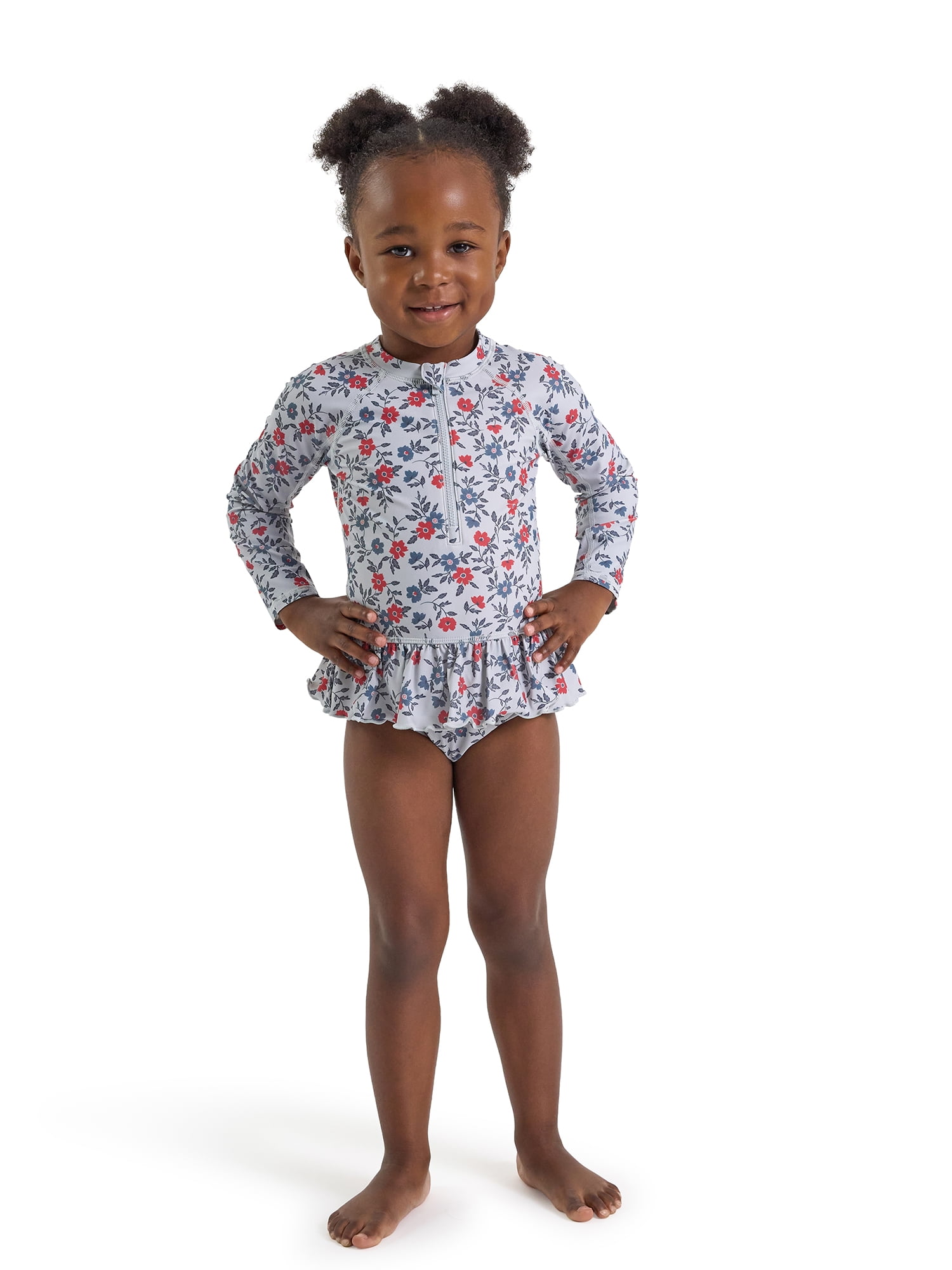 Modern Moments by Gerber Baby and Toddler Girl Rashguard with Ruffles (Pink, 3M) 72yos