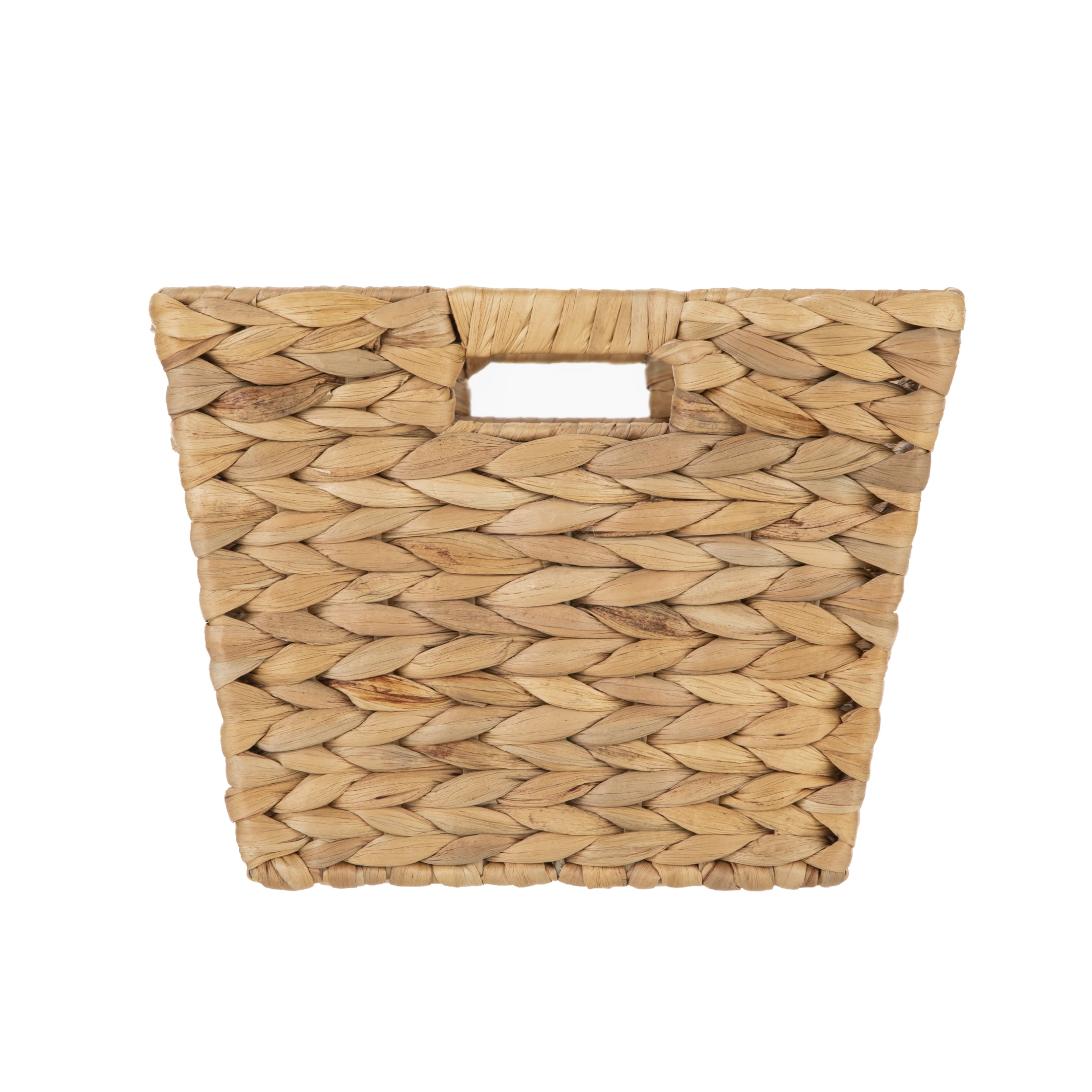 Better Homes & Gardens Large Water Hyacinth Decorative Storage Basket with Handles (White, 6 Pack, 14.25 in x 11.25 in x 8.5 in) rv2cy